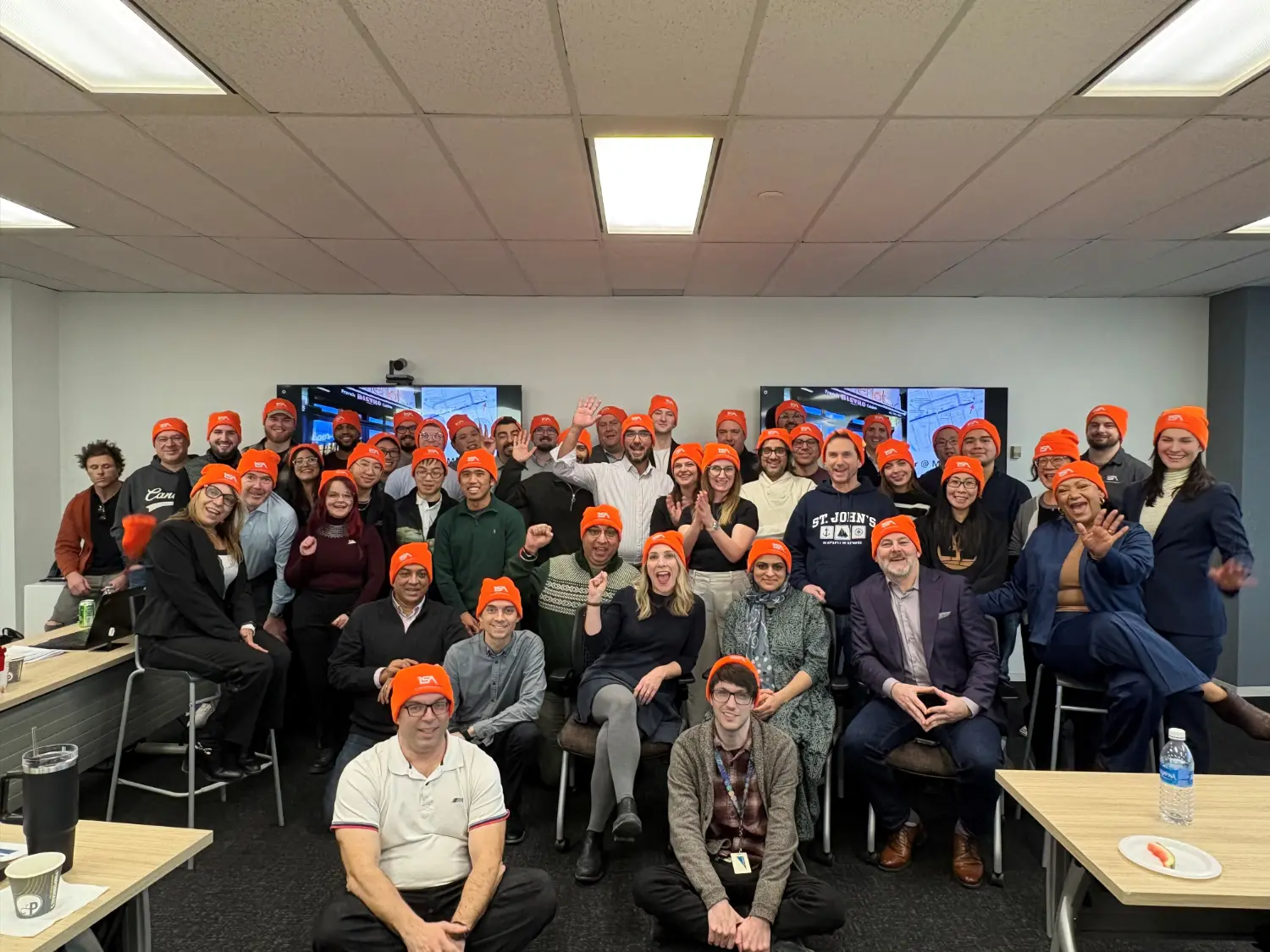 ISA Cybersecurity Kick-Off Team photo with our new hats