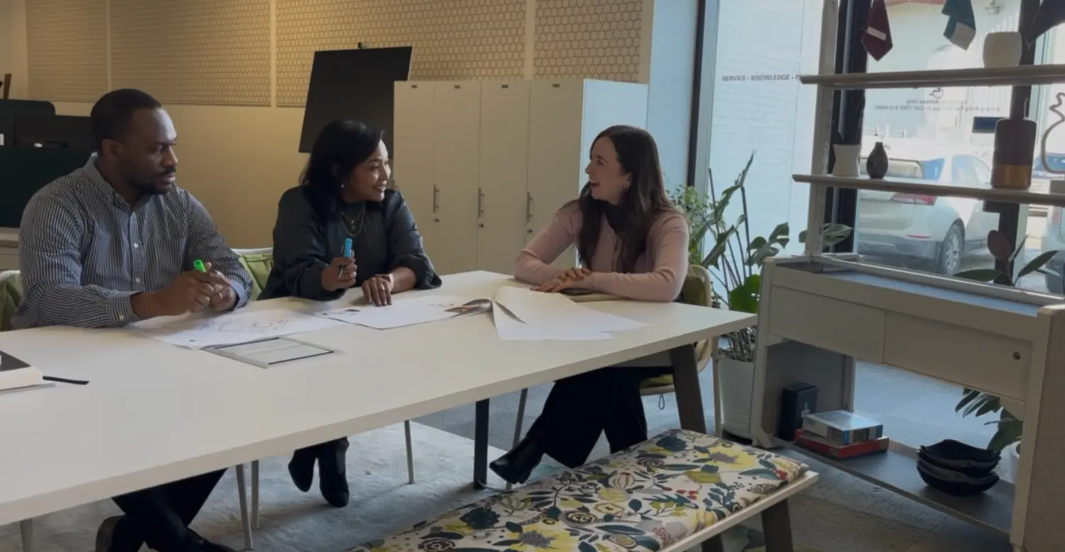 Project team collaborating in our working showroom