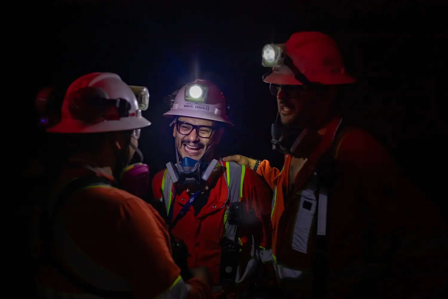 Candid photo of our underground crew.