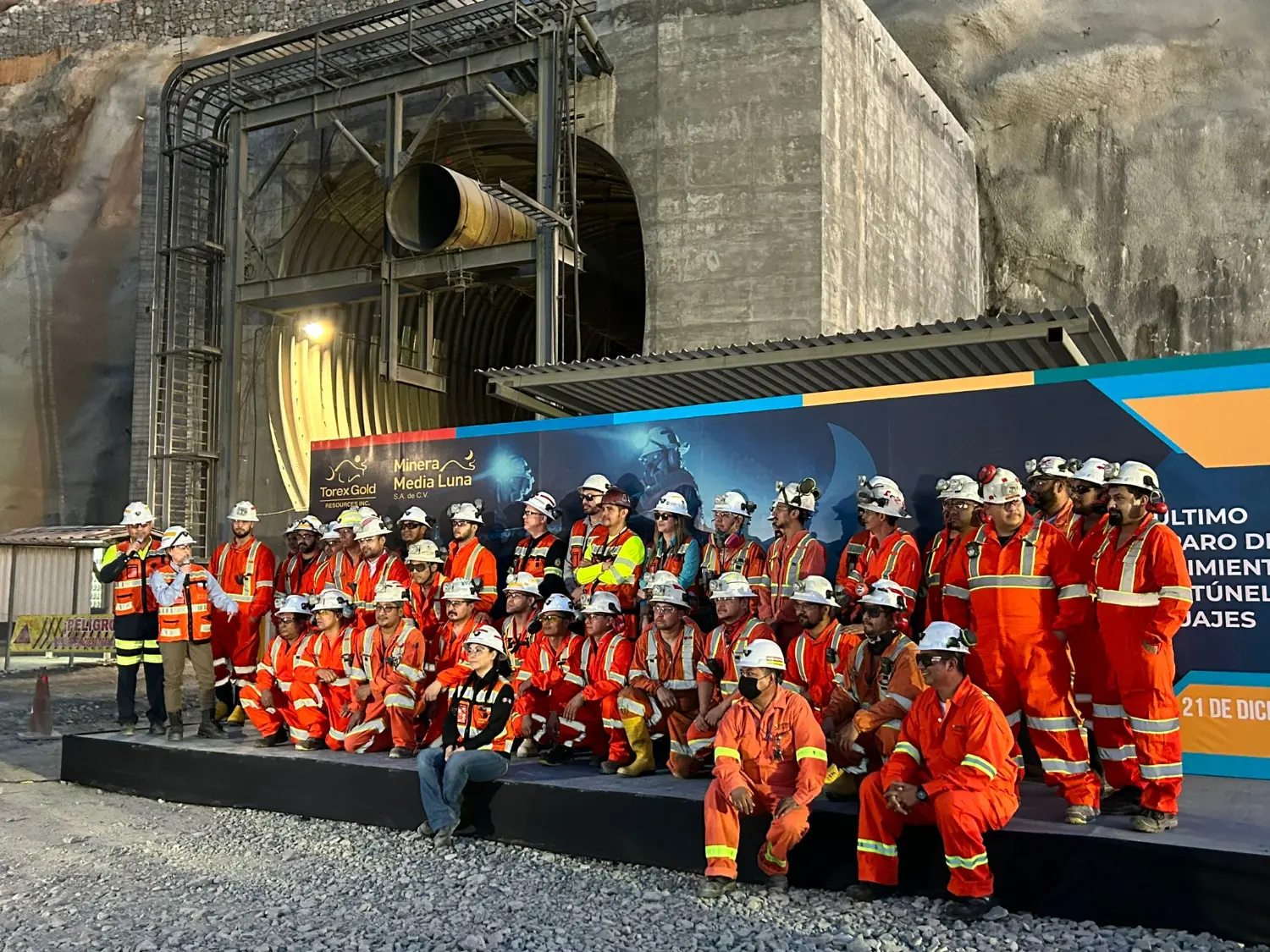 Celebration for completing Guajes tunnel. A 7km long underground tunnel, connecting our operatinos divided by a river.