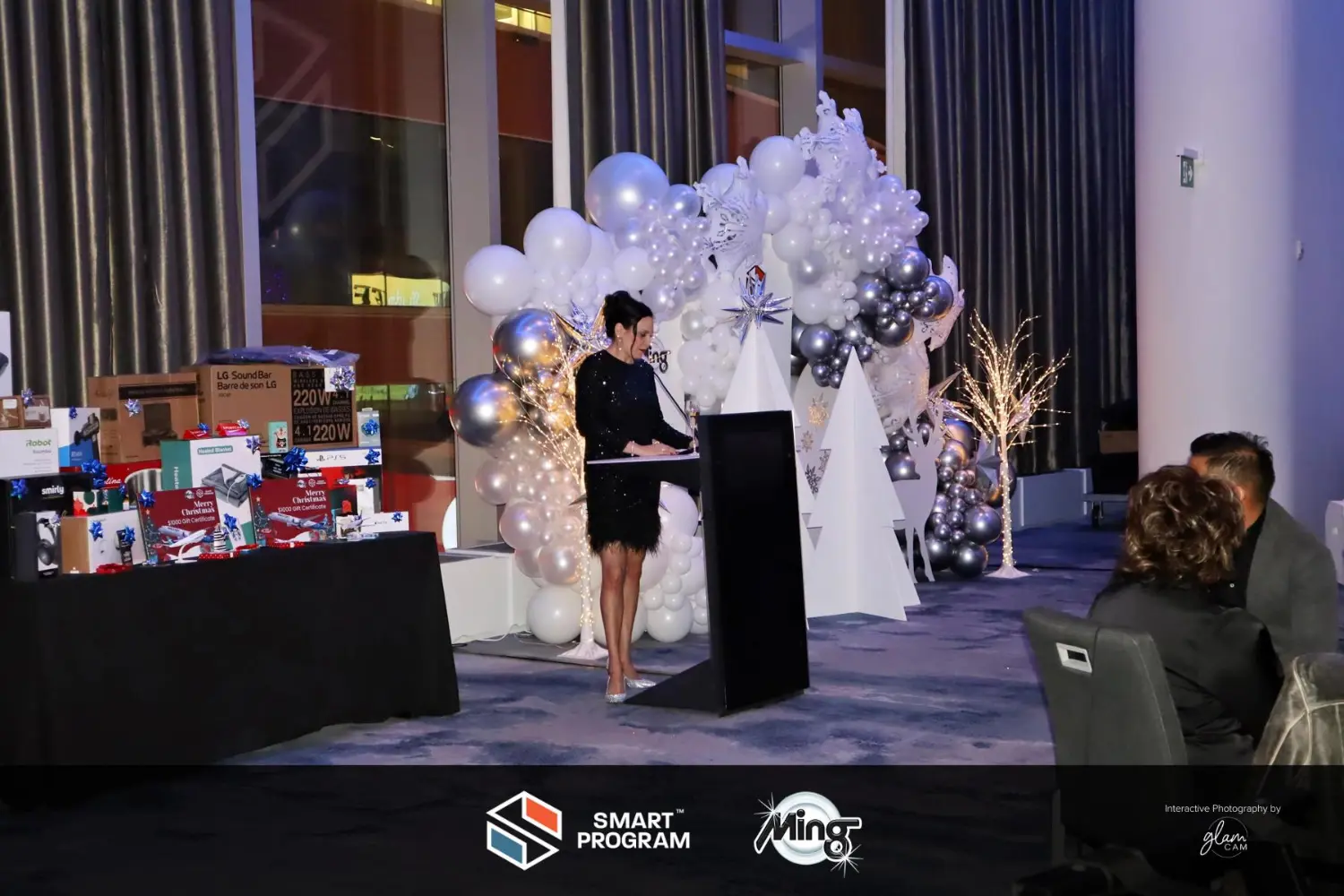 VP of Sales Valerie Boisvert delivering a speech at the Christmas Party