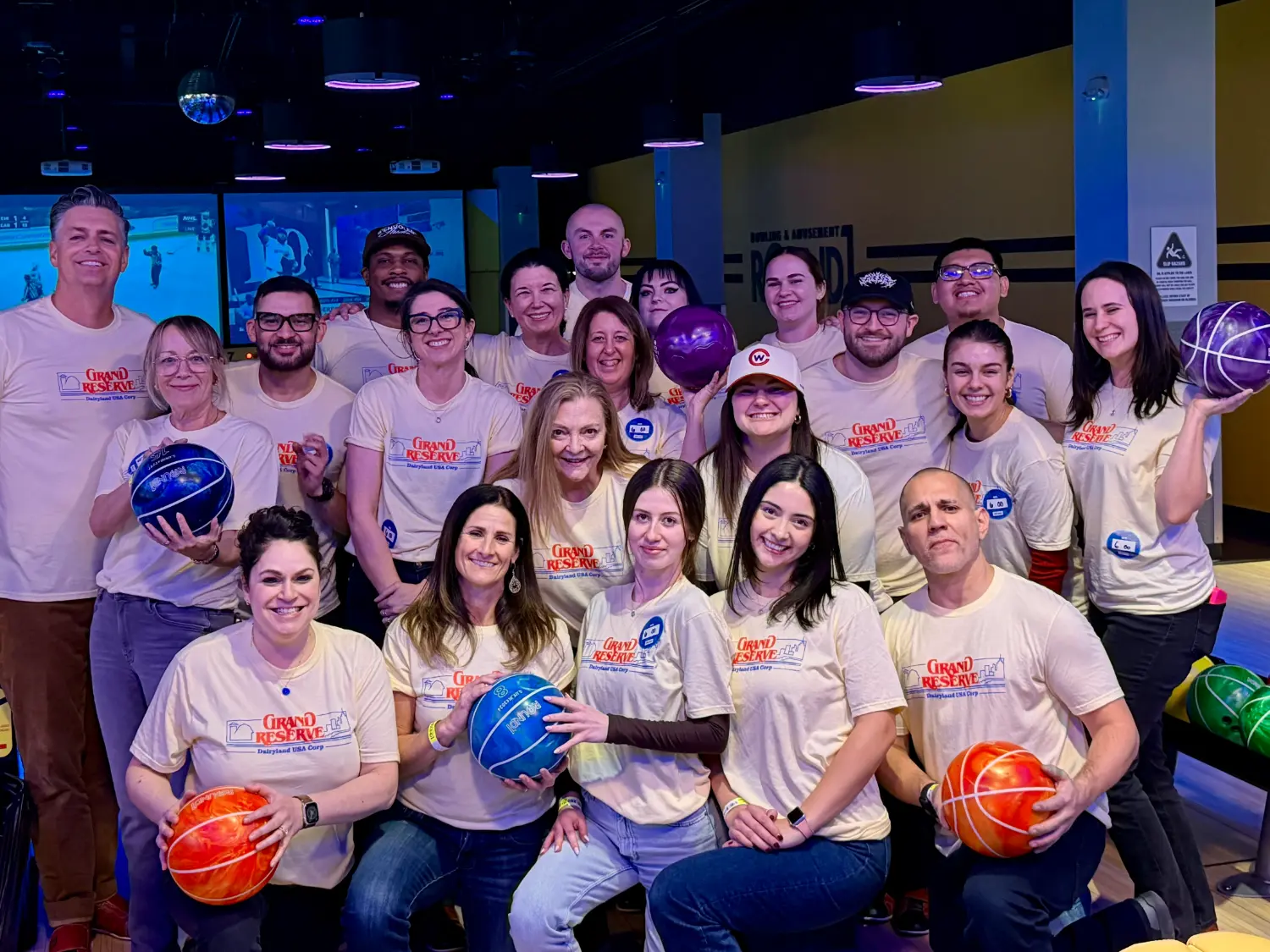 Marketing Team Summit 2026 in Las Vegas having some fun as a team bowling!