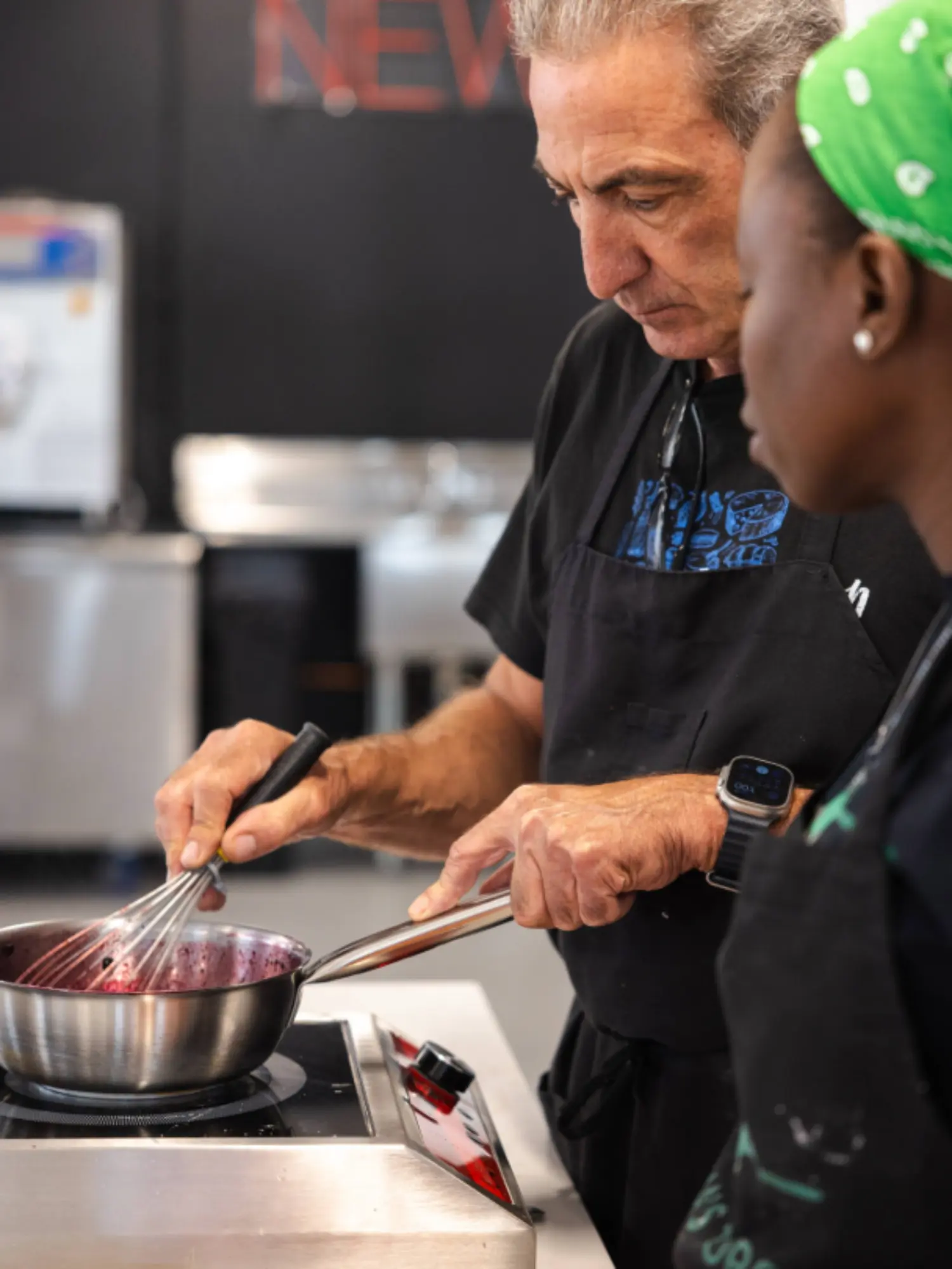 Chef Francois: Our Executive Pastry Chef Francois, teaching culinary students at A Moveable Feast.