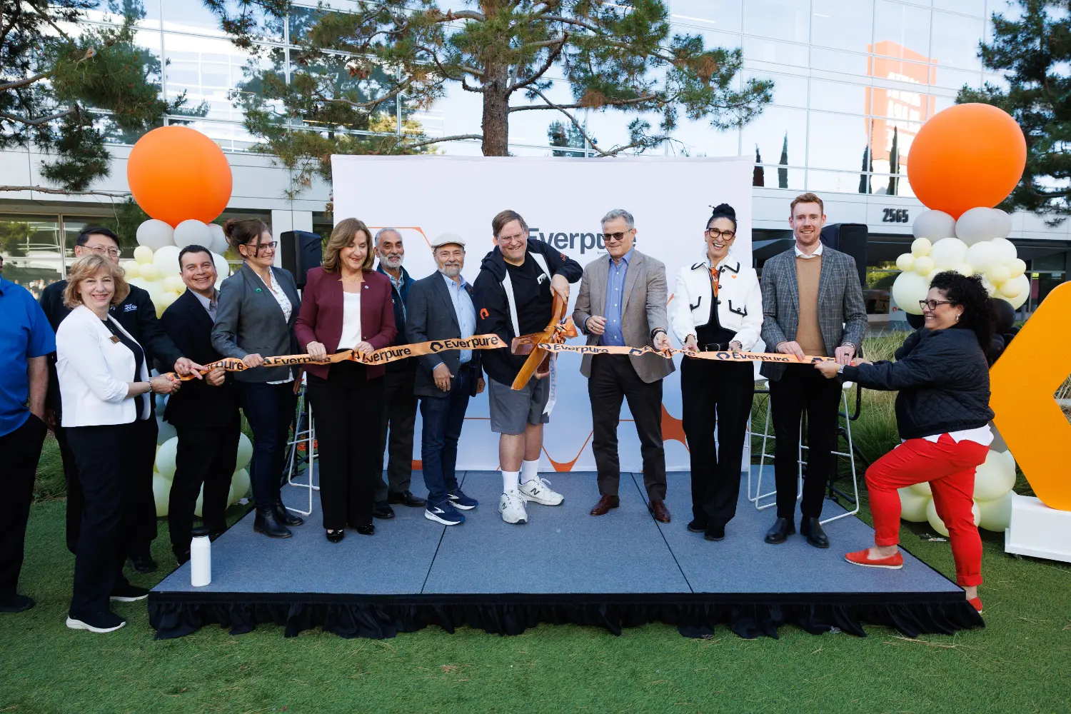 Leaders at Everpure celebrating our office expansion with the team that made it possible.