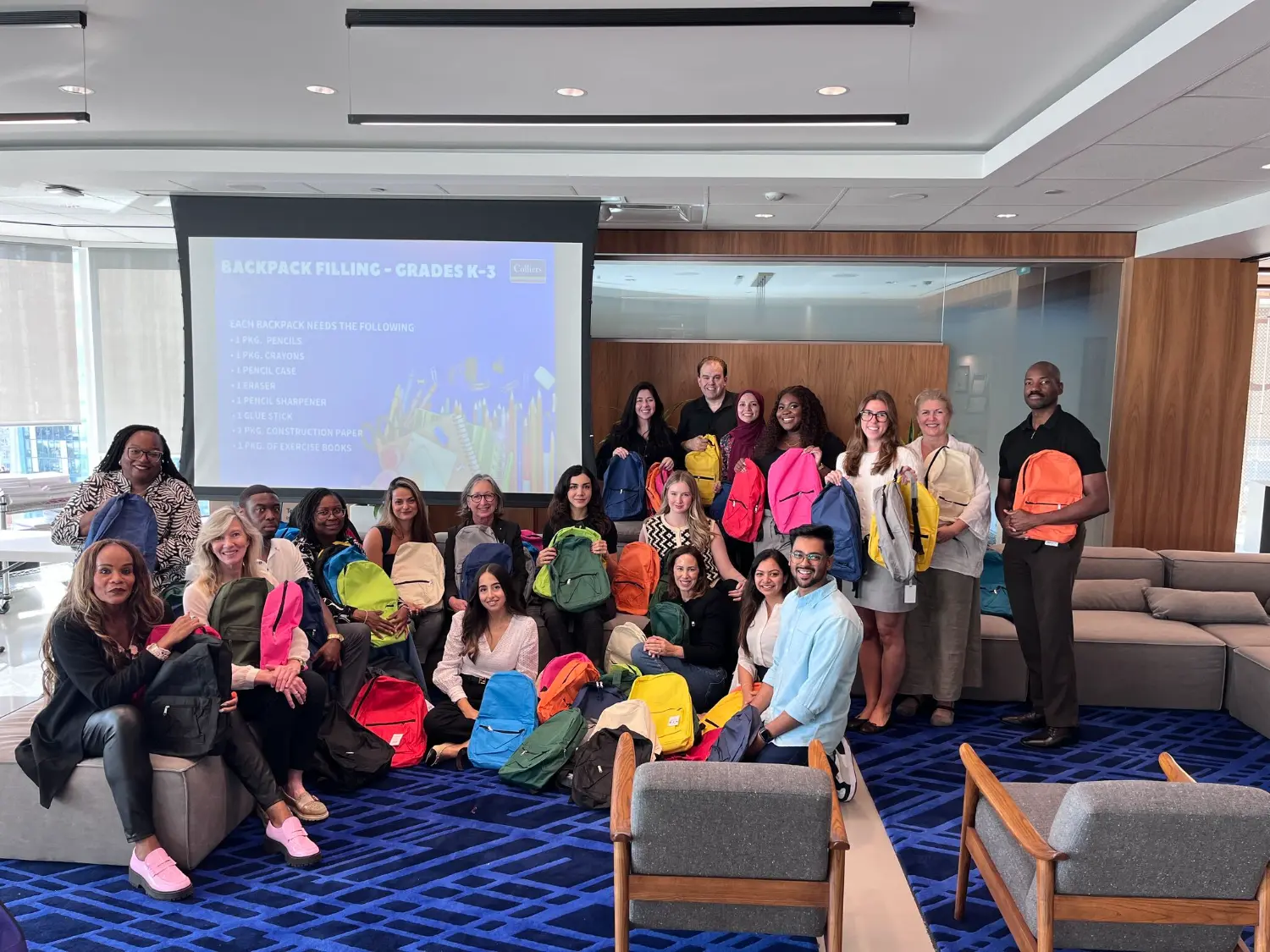 Our Black Professionals, Womens Network, and Working Parents ERGs came together for a backpack drive with Start2Finish