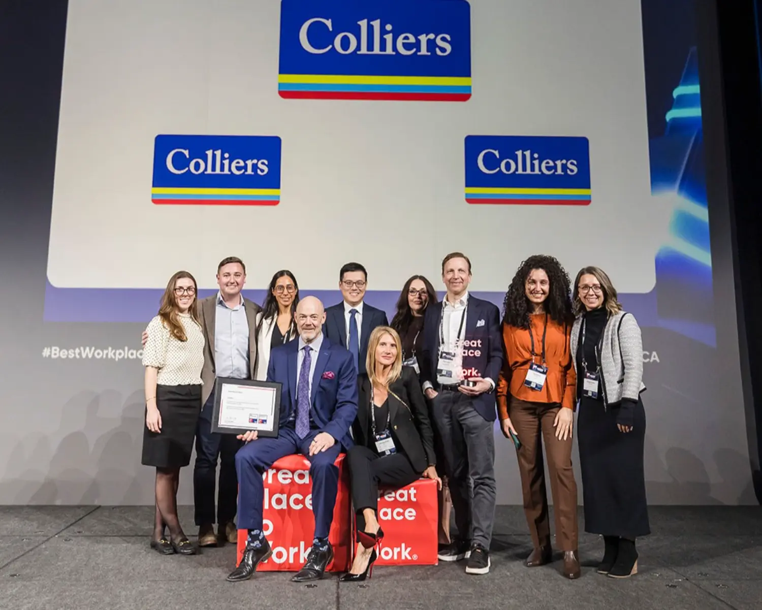 Colliers professionals from our Toronto offices attending the Best Workplaces in Canada 2026 awards ceremony