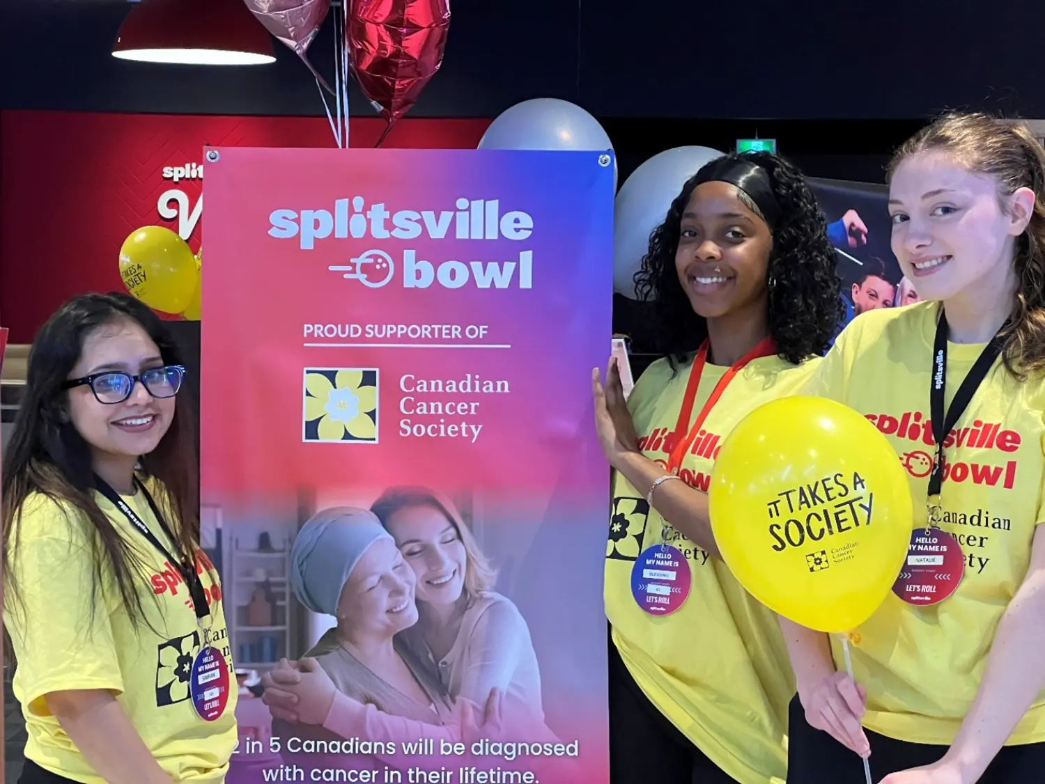 Team Members raising funds on World Cancer Day for Canadian Cancer Society