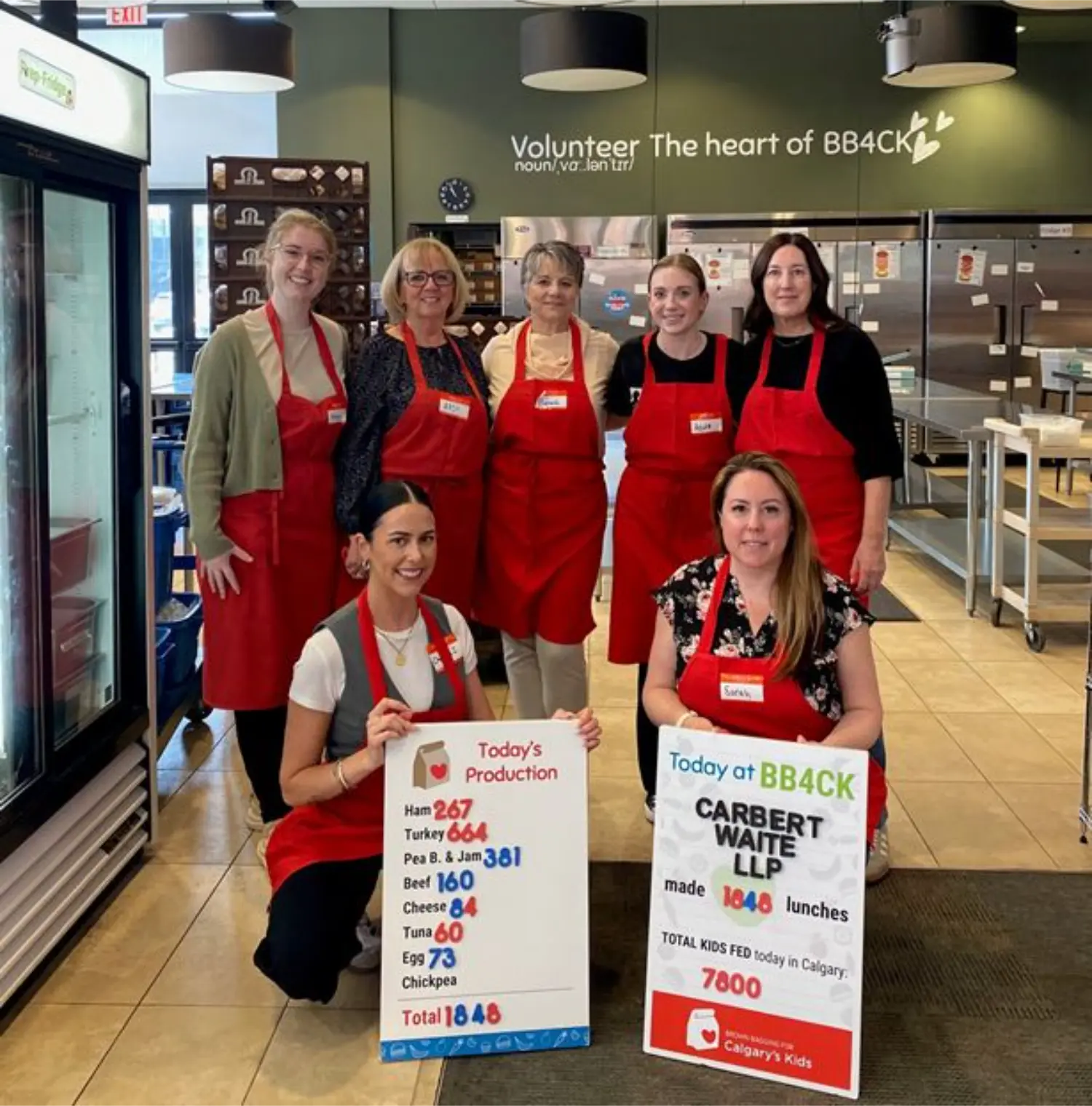 A team of CW lawyers and staff had the privilege of volunteering at BB4CK that provides lunches to kids across Calgary