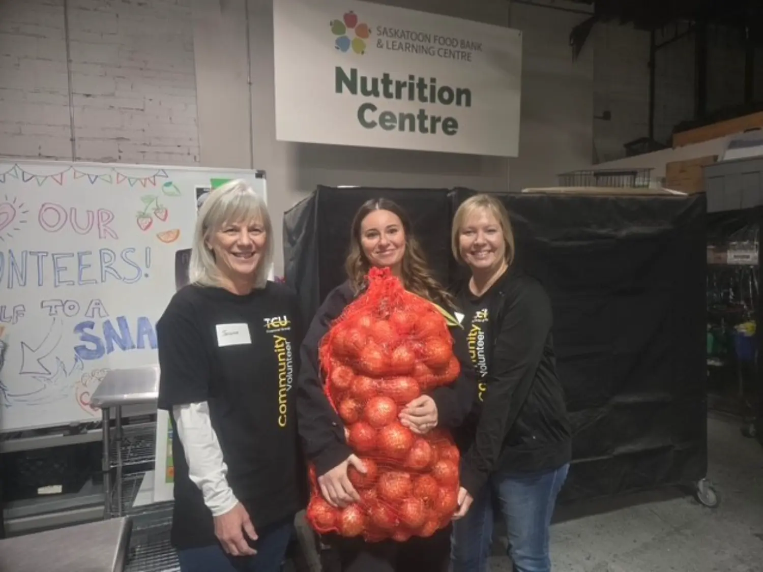 TCU volunteers at the Saskatoon Food Bank