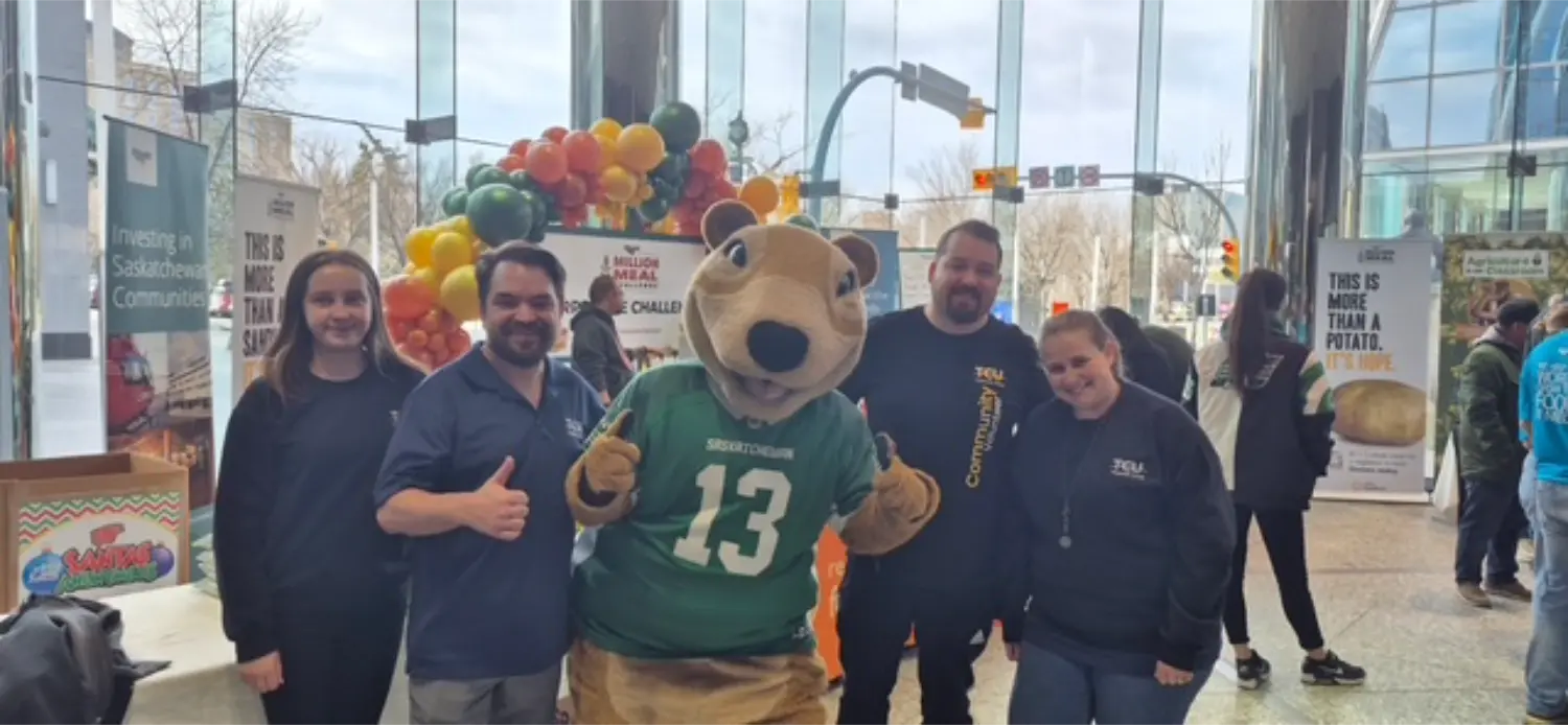 TCU staff volunteering at the Million Dollar Meal Challenge in Regina.