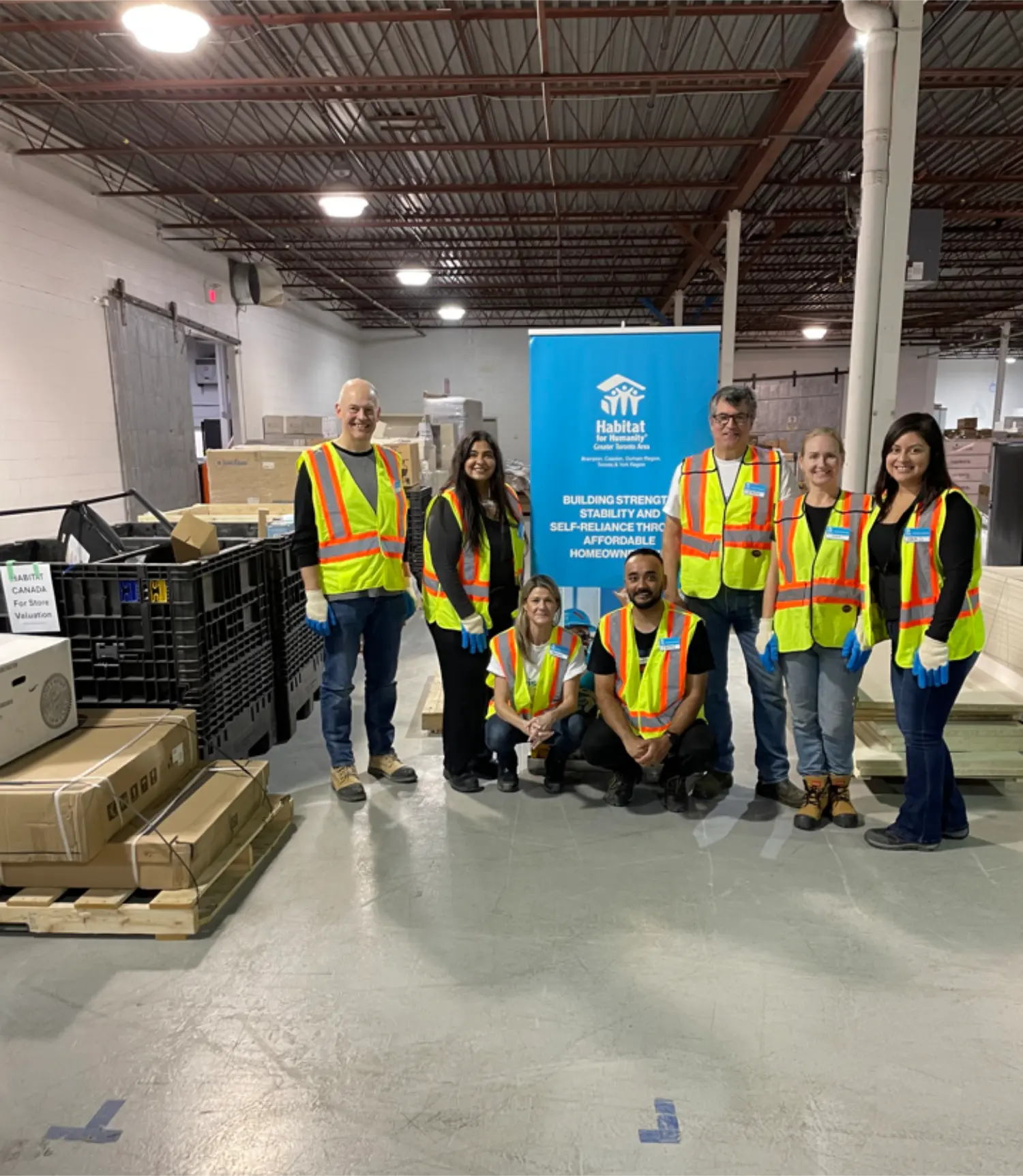 Team members volunteered at the Habitat for Humanity Distribution Centre, contributing to our broader community.
