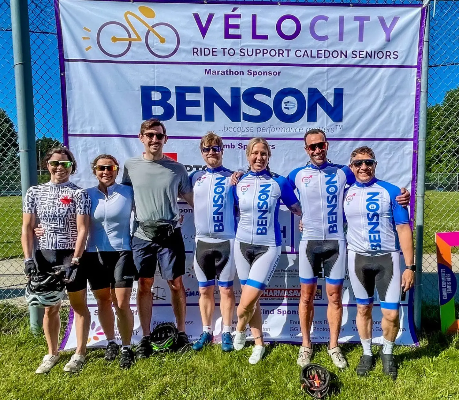 Benson's Staff participating in a local fundraising for seniors a bicycle ride of which Benson Steel was a major sponsor