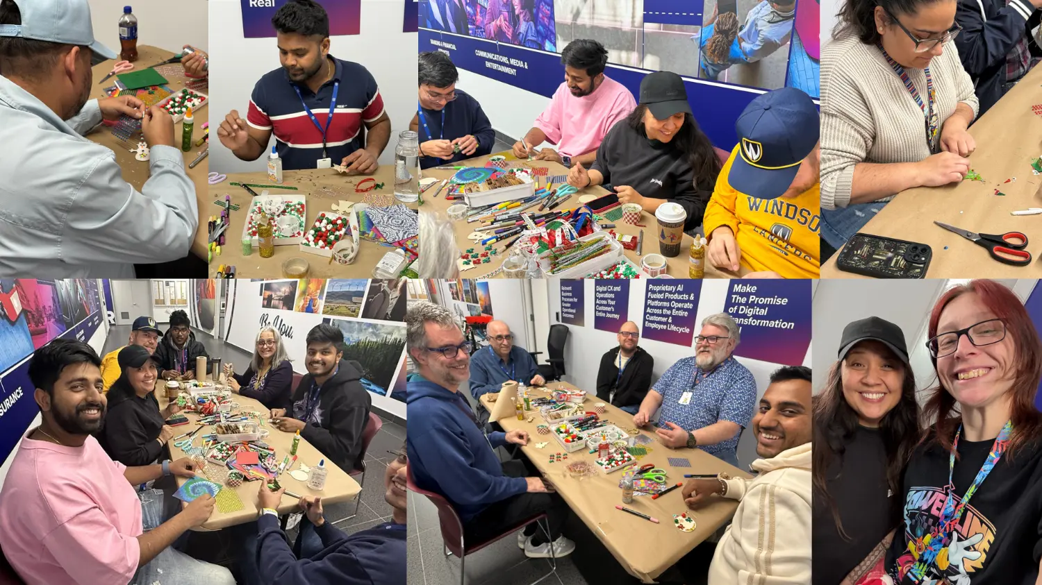Employee Engagement Crafts Glue guns, glitter & genuine smiles because the best teams create together on & off the clock