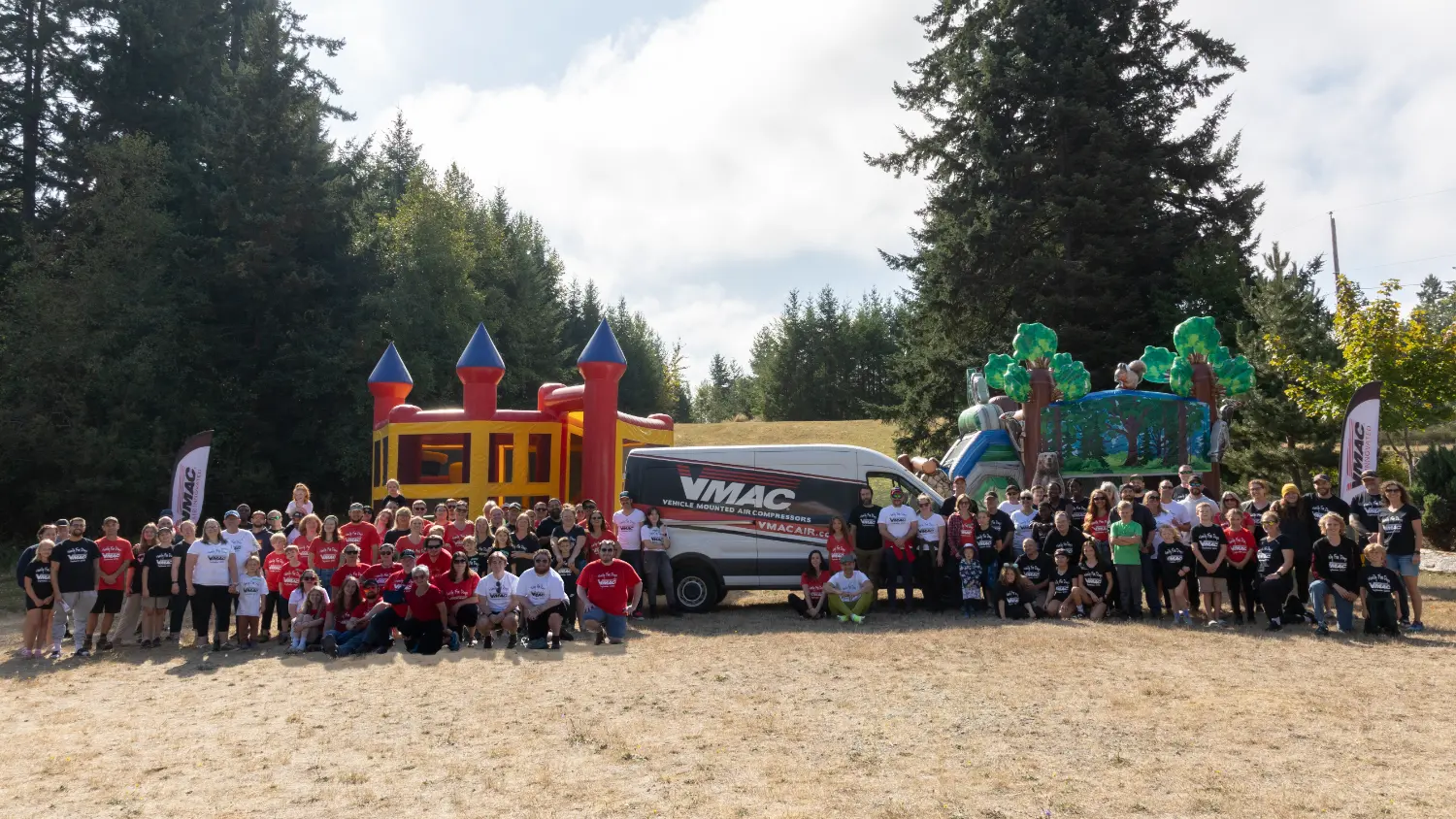 Annual Family Day Camp Weekend: Family members join for corn shucking, bouncy castles, games, BBQ and just a good time.