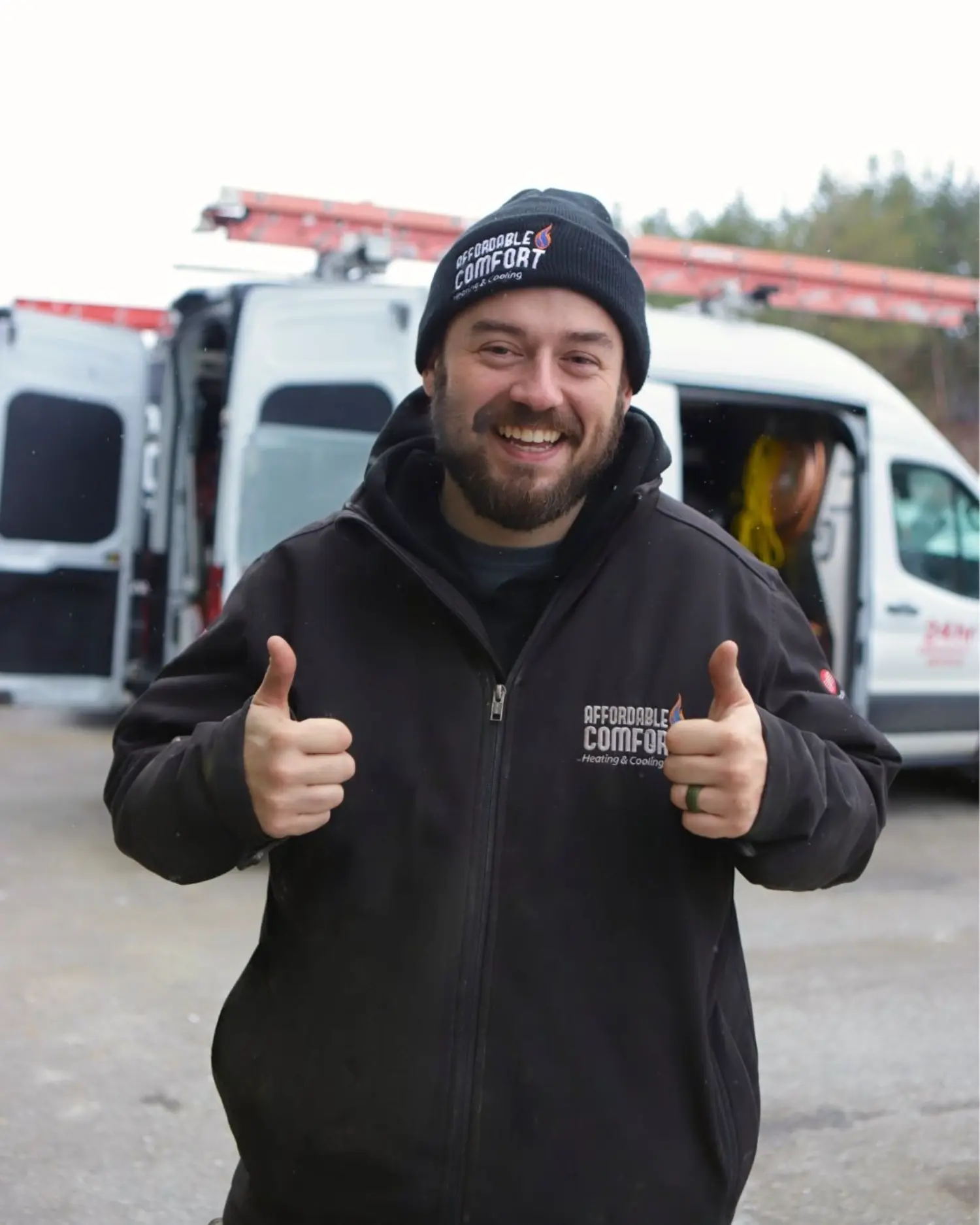 Field technician ready to deliver excellent service with a smile.