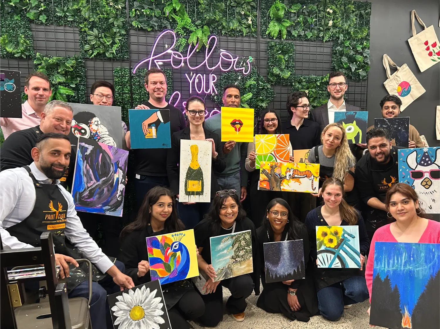 CRG paint night, swapping laptops for canvases and showing off some pretty incredible artistic.