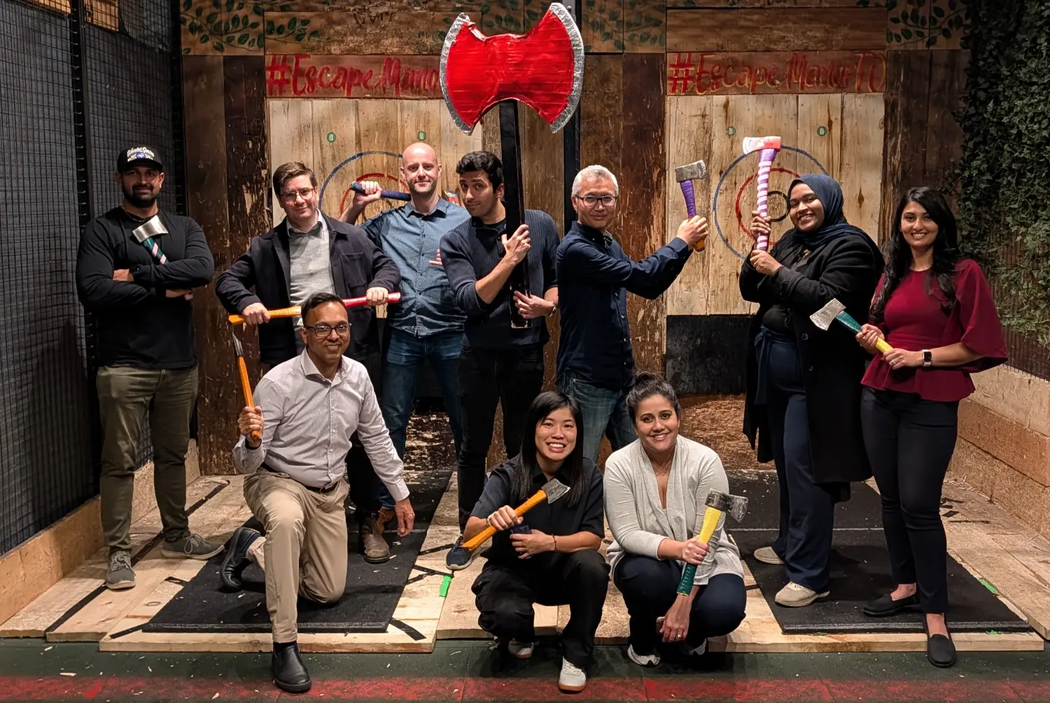 Escape Room and Axe Throwing.