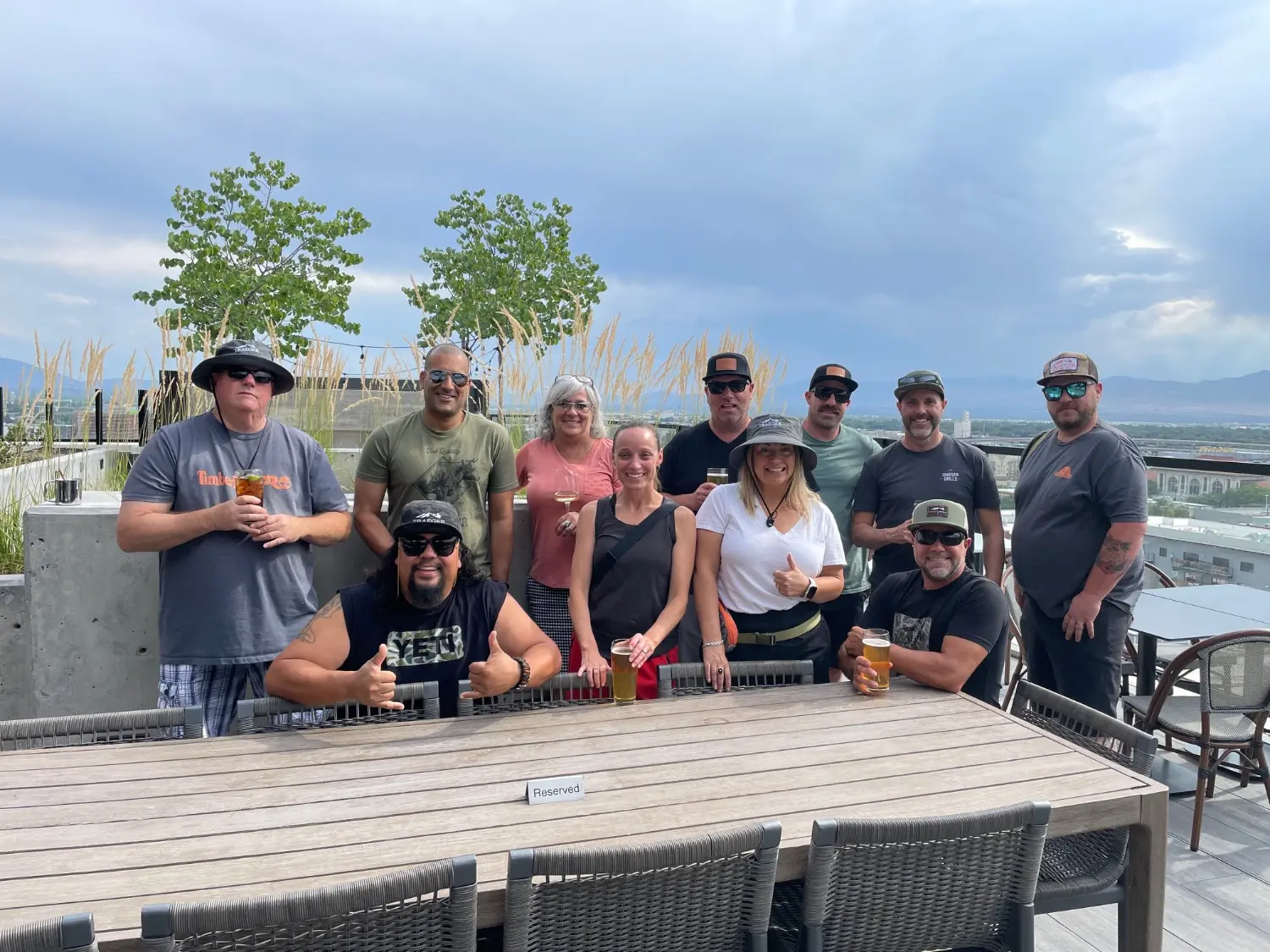 The Canadian team gathering for a sales meeting.