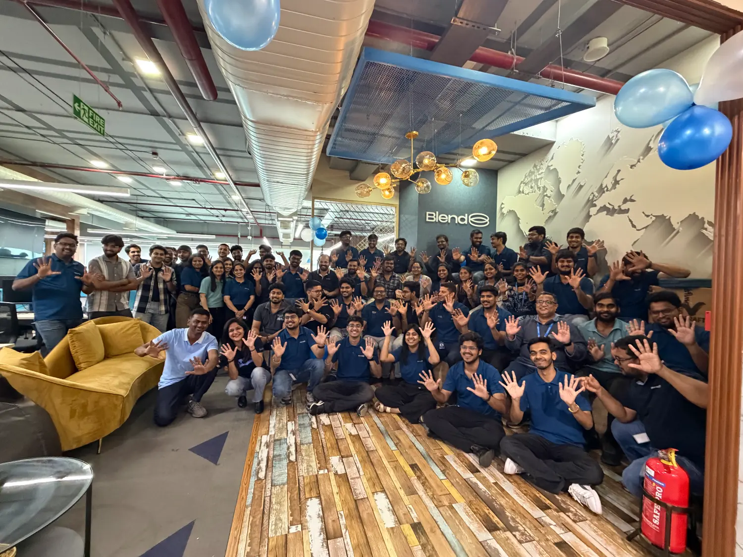 The Hyderabad office gathers to celebrate 10 years of Blend.
