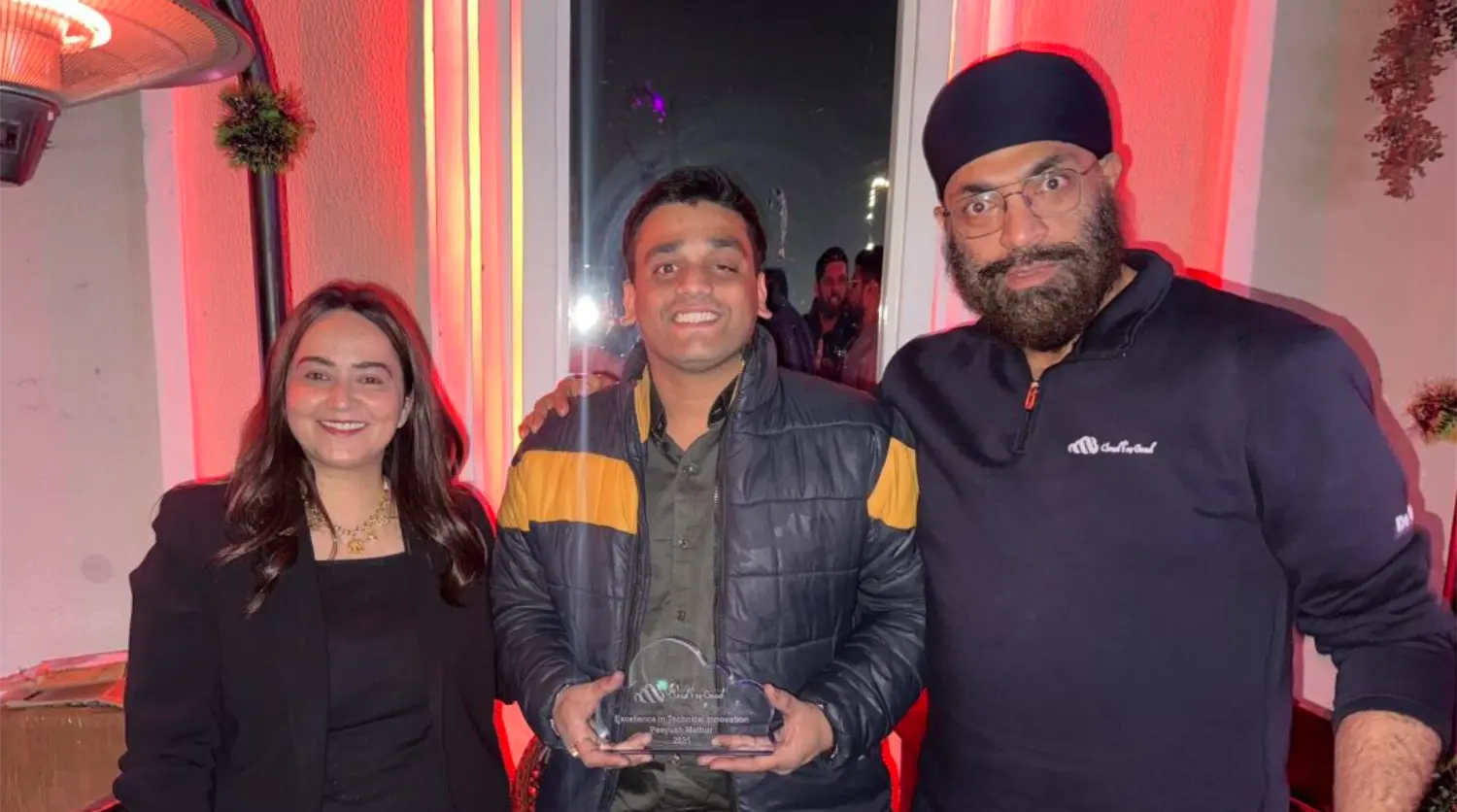 Senior Leadership in India with year-end award winner.