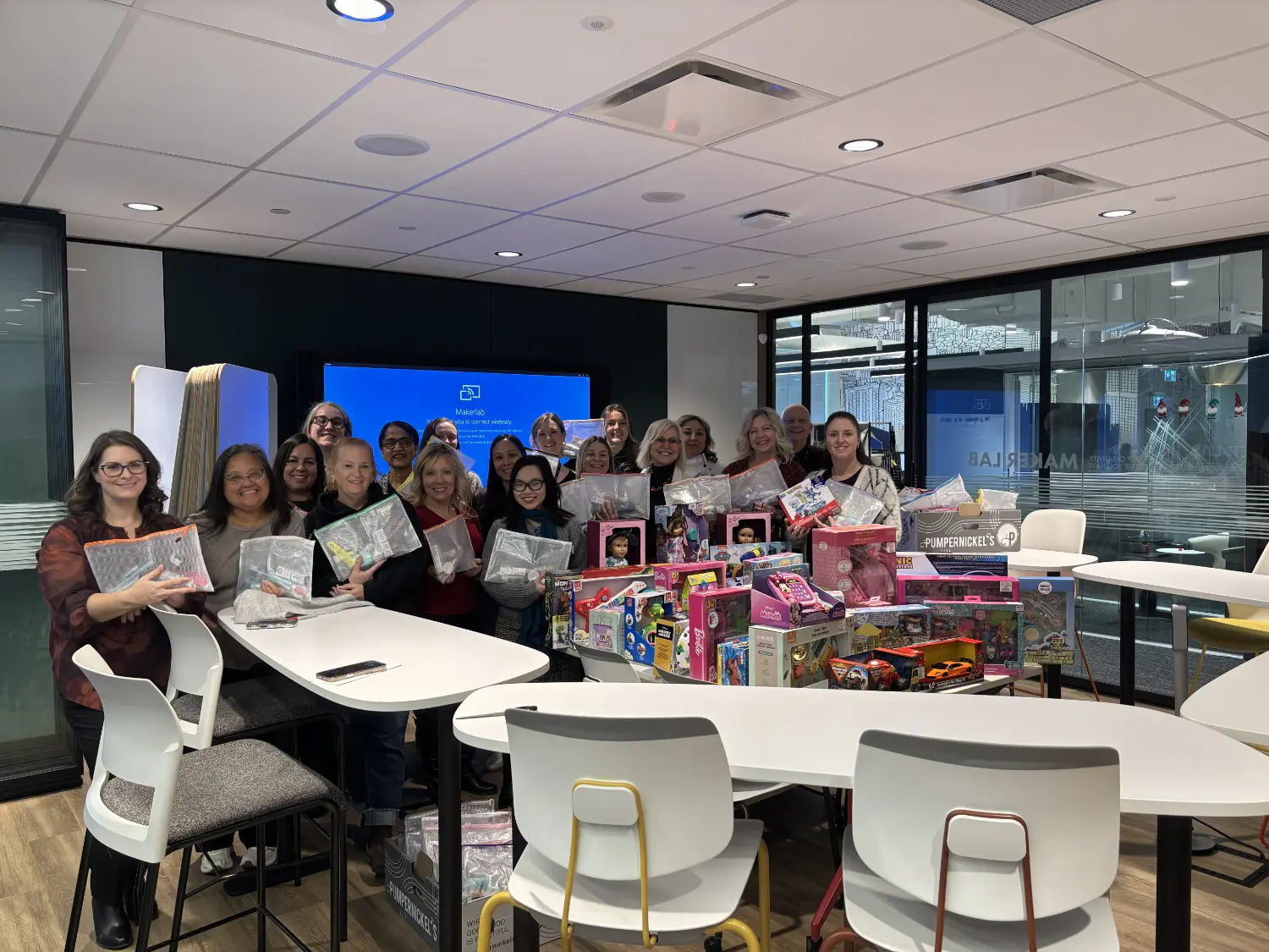 POI teams coming together during the holidays to support a local toy drive and make a meaningful community impact.