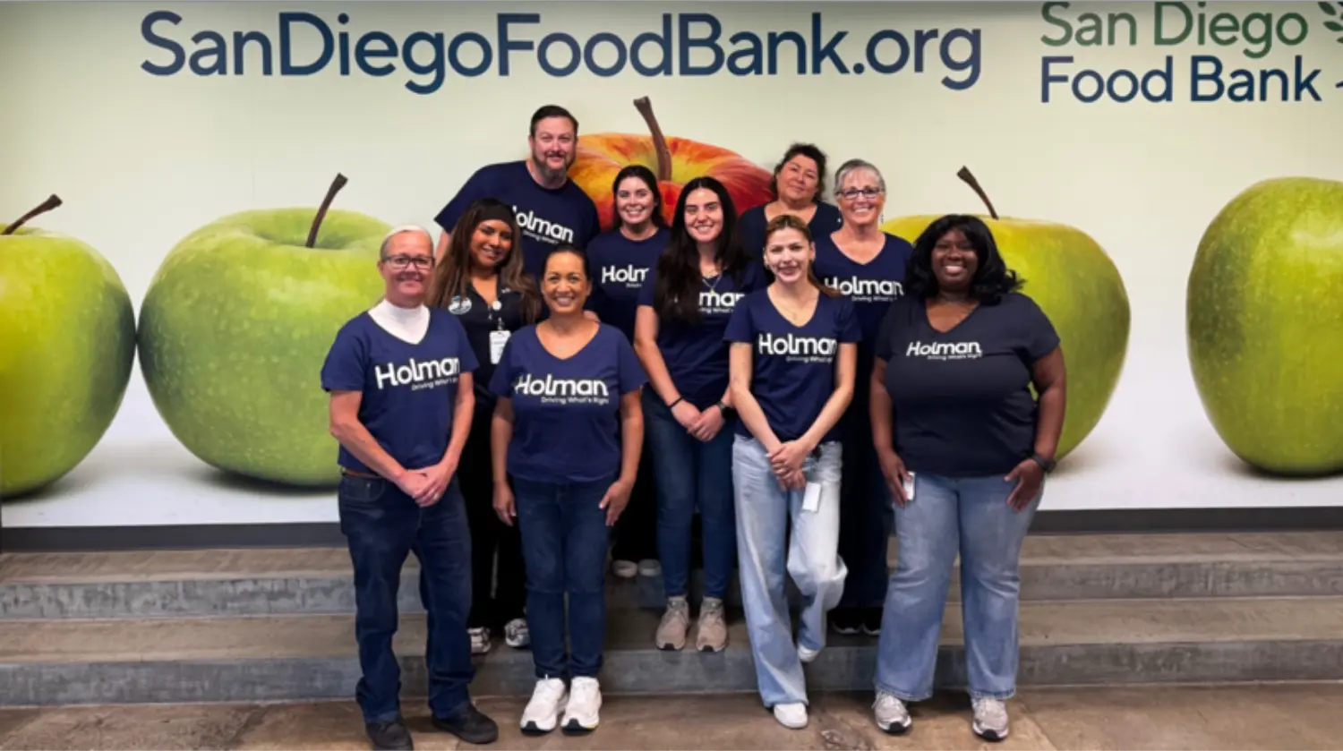 Holman Community coordinated employees from Porsche, Audi, and Land Rover to support their local San Diego Food Bank.