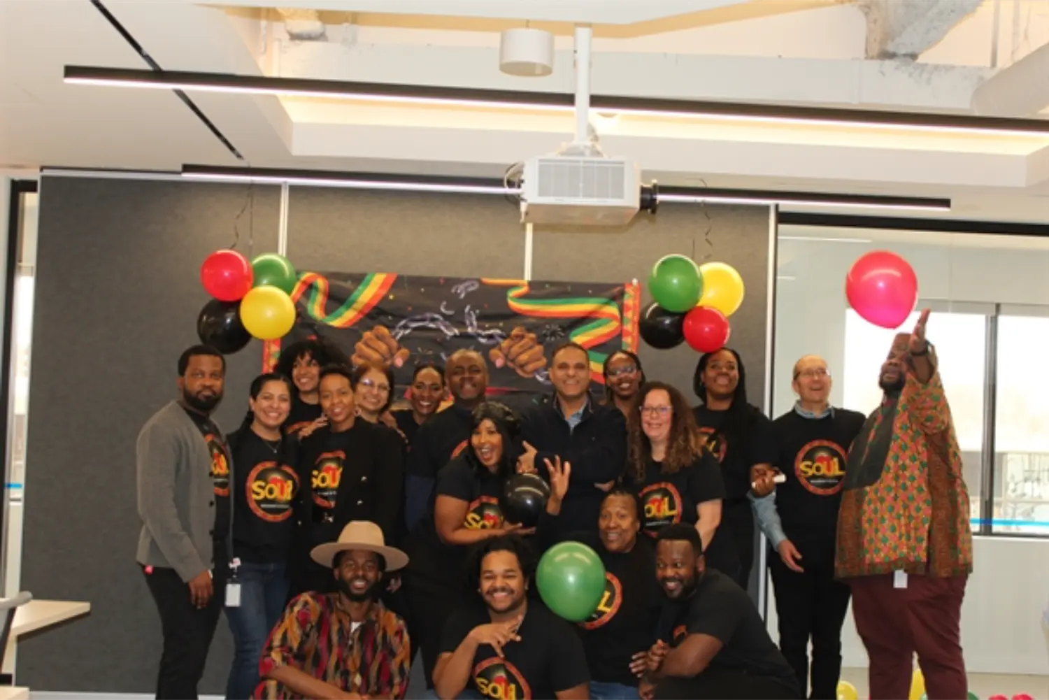 Members of the Holman S.O.U.L. business resource group at their celebration event for Black History Month.