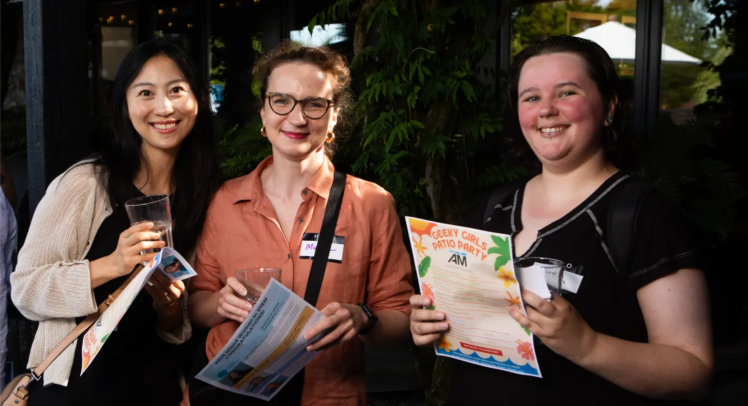Three of our staff at Island Women in Science and Technology (IWIST)'s annual summer get-together.