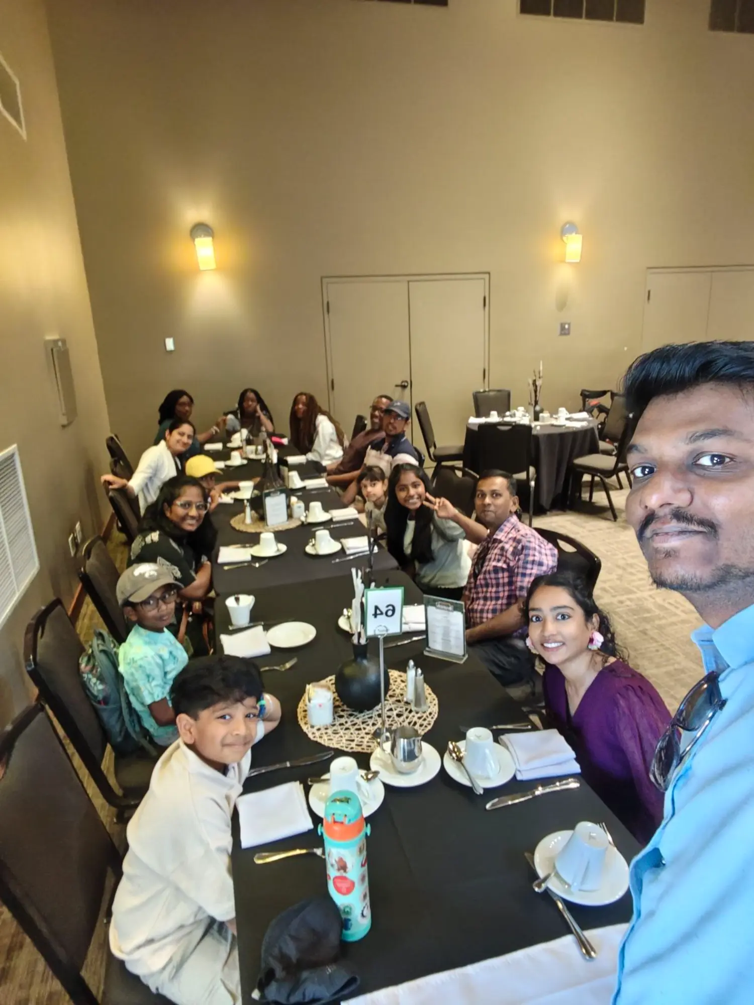 The Calgary team meeting up for a meal after a day out at the Calgary Zoo.