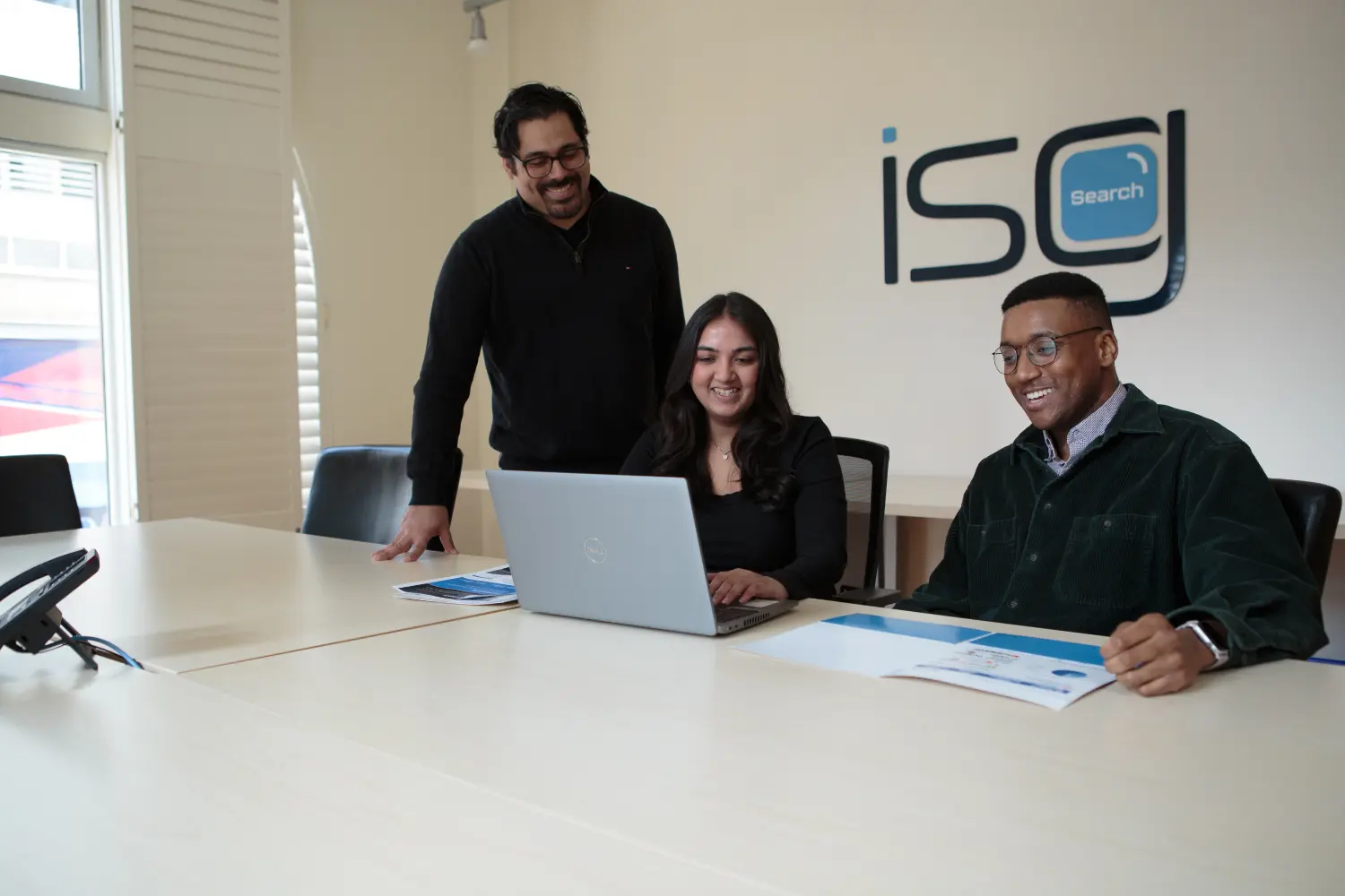 Our Market Analyst, Business Development Manager, and Internal Talent Acquisition team members collaborating as one team