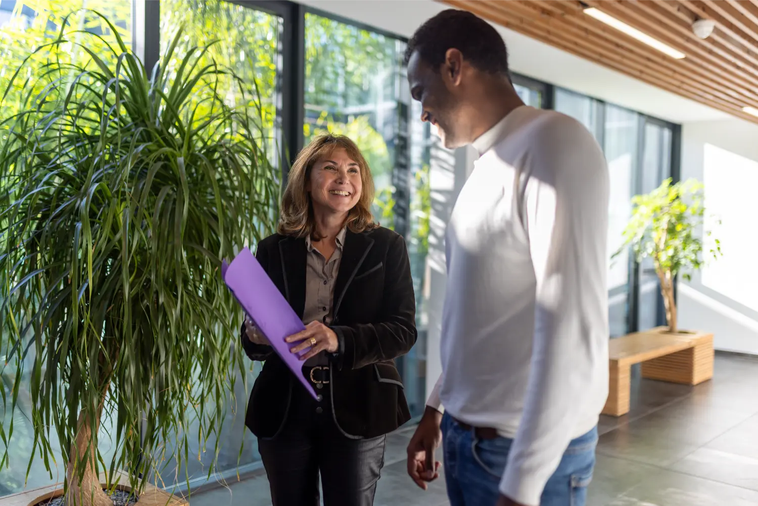 Moment de partage entre collaborateurs