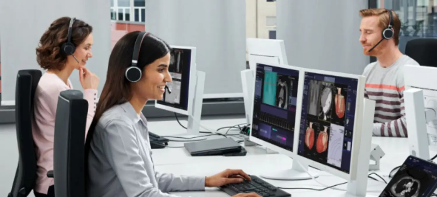 Customer Service employees providing remote support.