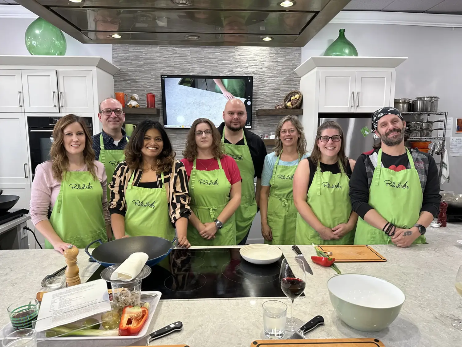 Creating team connections through good food and good vibes cooking class