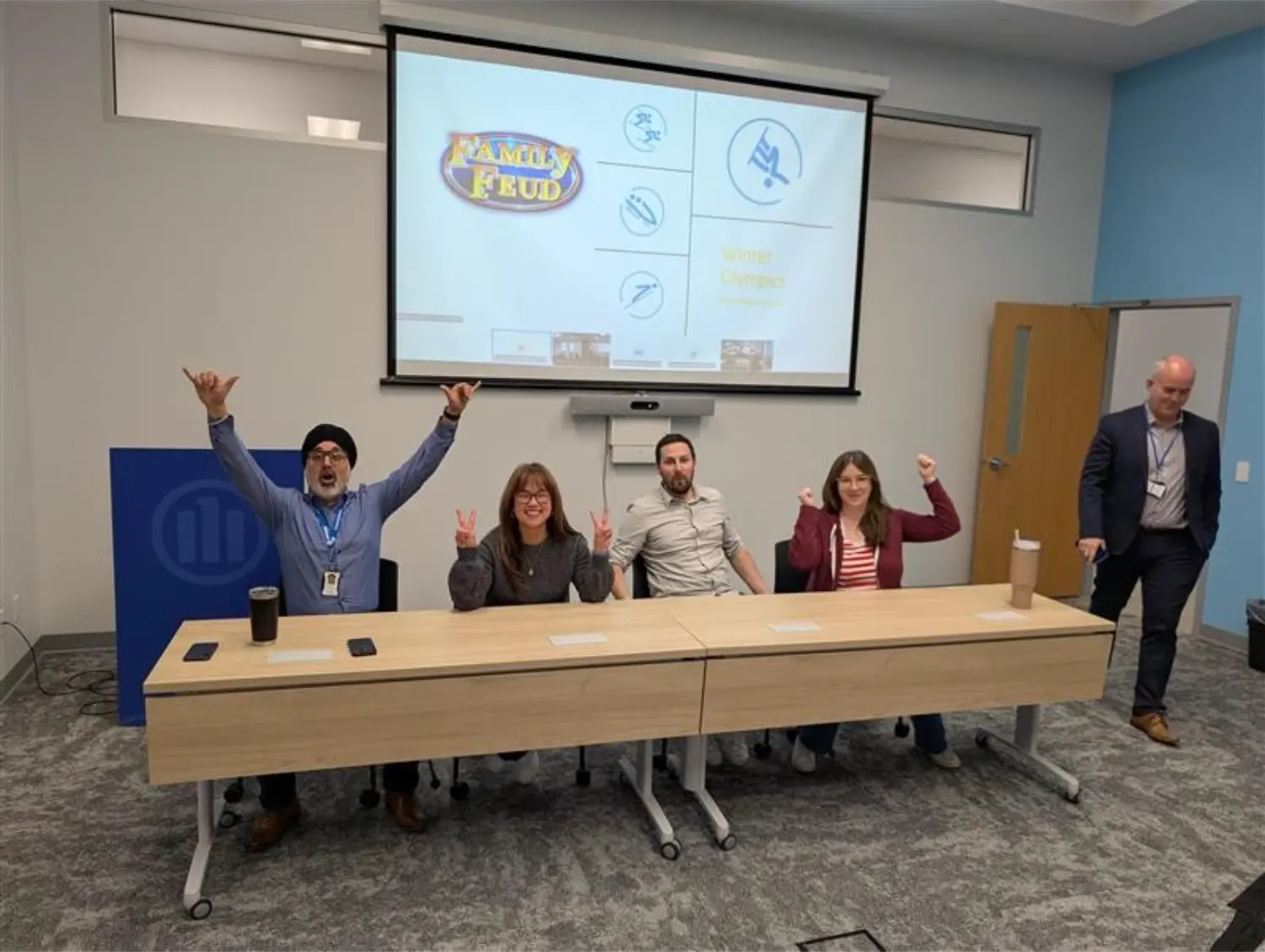 Employees showing off their Olympian knowledge to celebrate Milano Cortina 2026 Winter Olympics