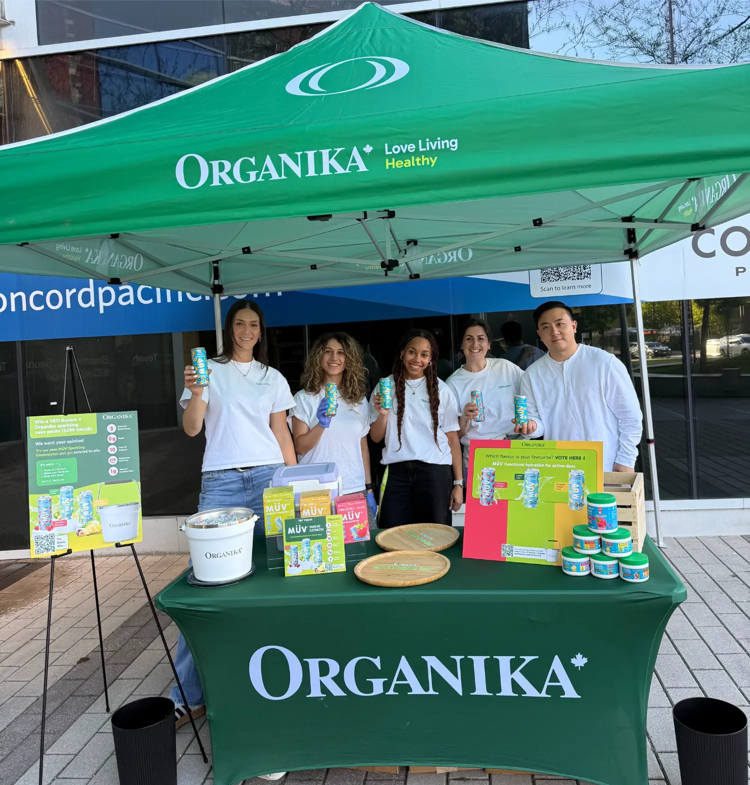 Organika's marketing team on site giving out free samples!