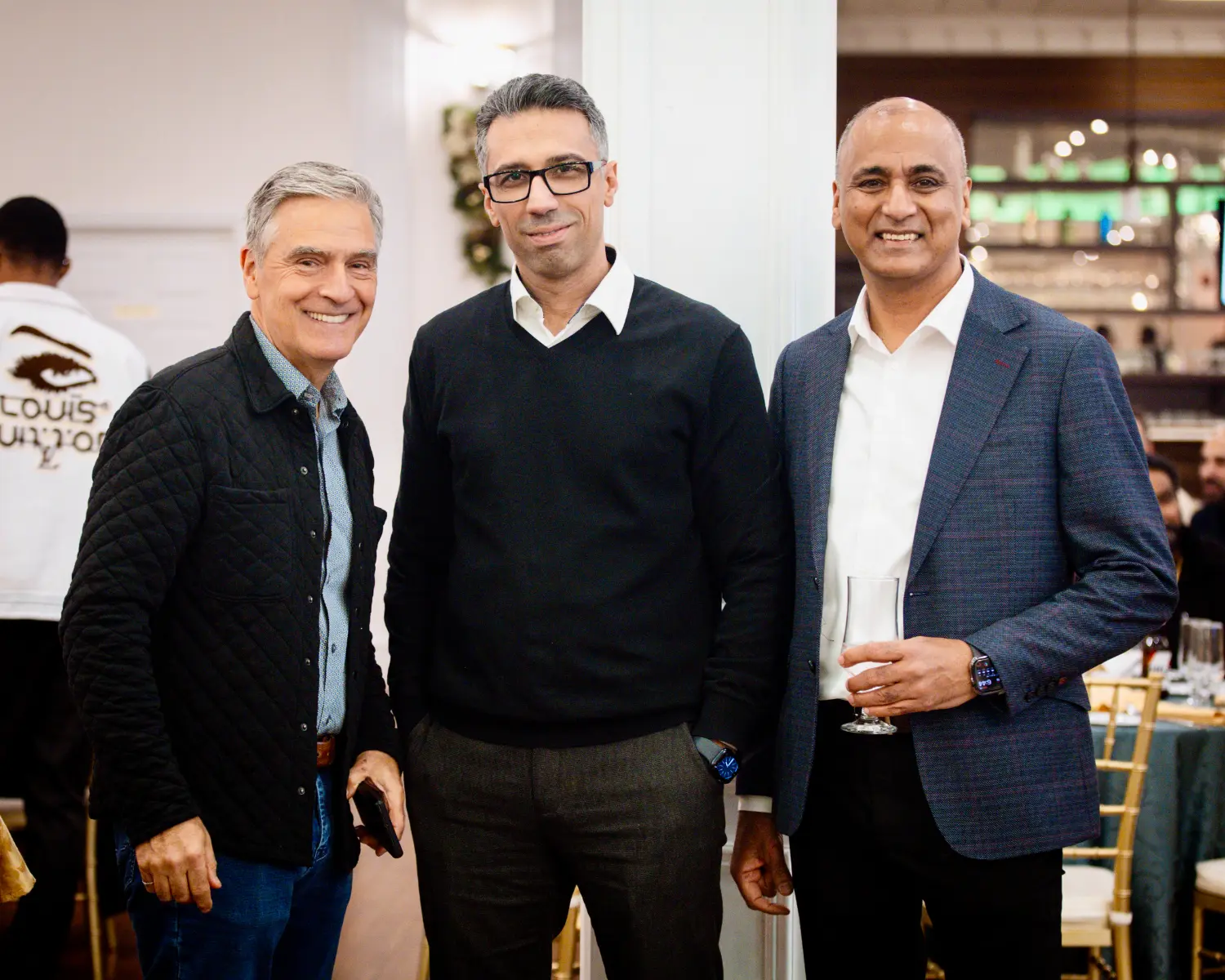 Bill Melnik (CEO), Farhad Mansouri (Managing Director) and Sunny Singh (VP of Operations) at Tayco's 2025 Holiday Party