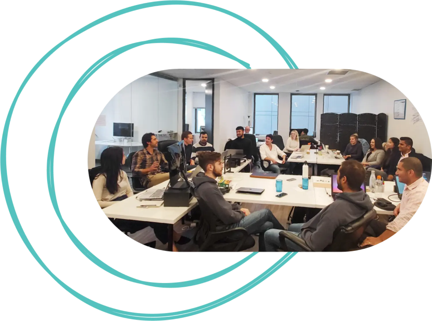 The team gets together for quarterly coworking days in major hub cities.