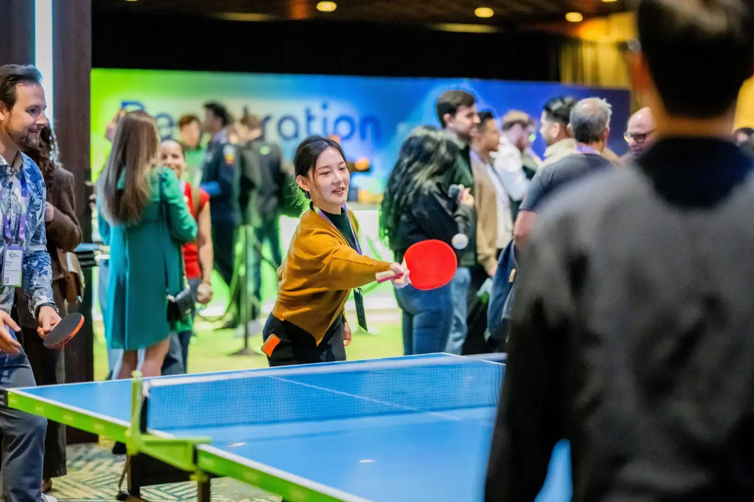 Colleagues connecting over a game