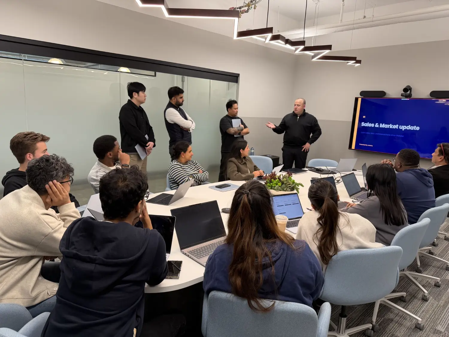 The Nomad team gathered for a company update - staying aligned, informed, and moving in the same direction.