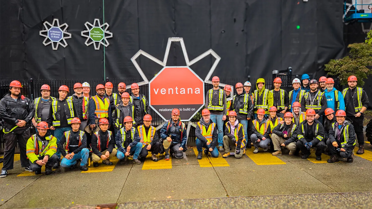 Our volunteer crew at the annual Lights of Hope set-up at St Paul's Hospital in Vancouver.