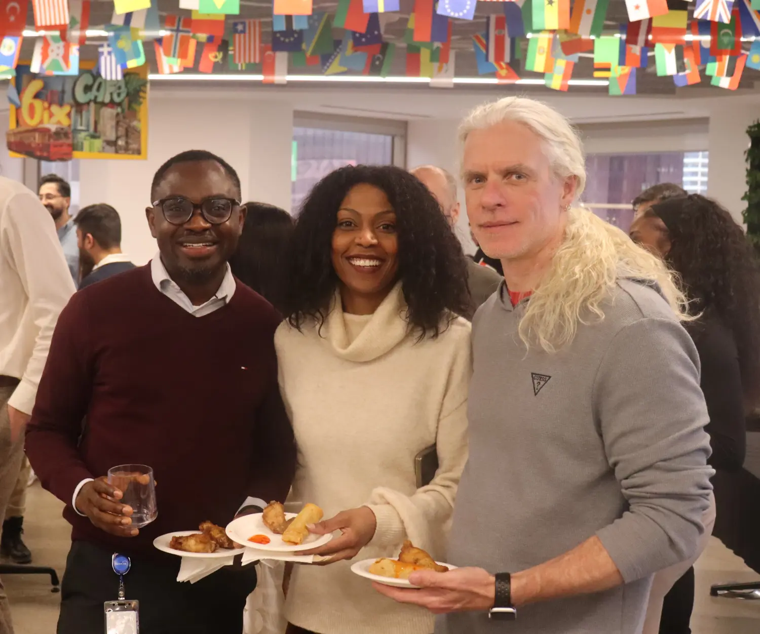 Our people taking a break and connecting over food and drinks.