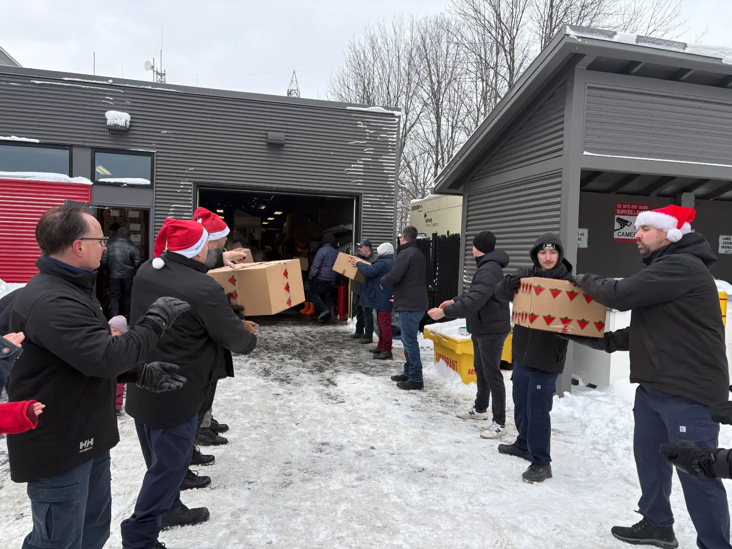 Our Quebec team helping with donations to a local organization in Sherbrooke.