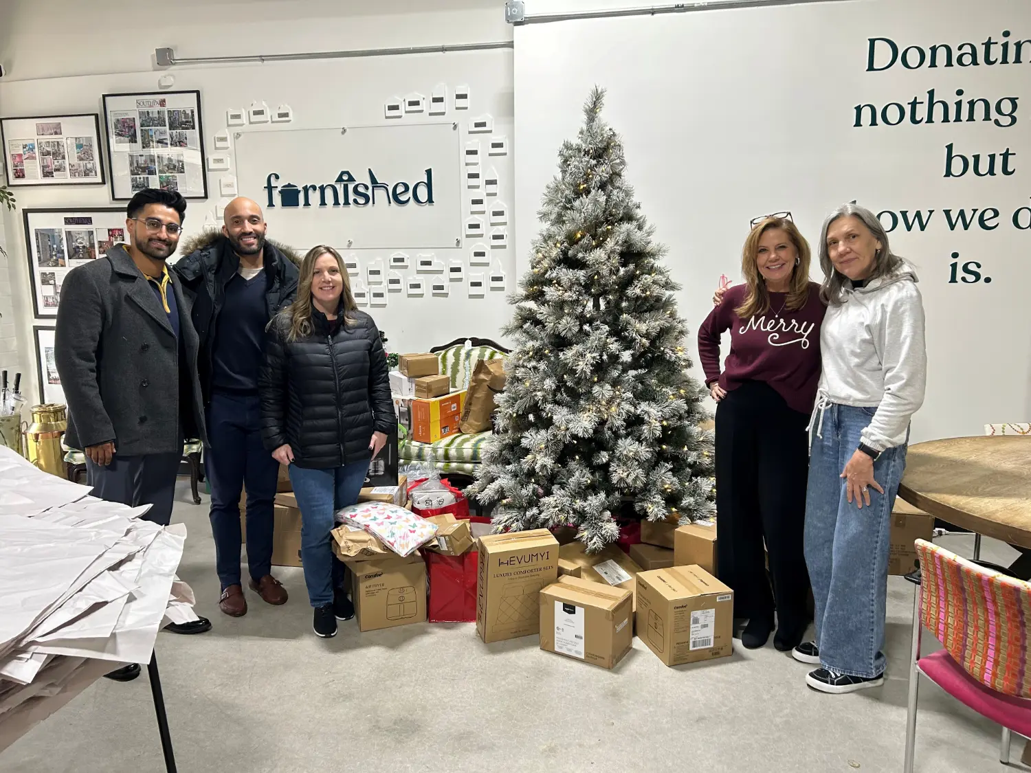 Milestone team in the community with Furnish For Good.
