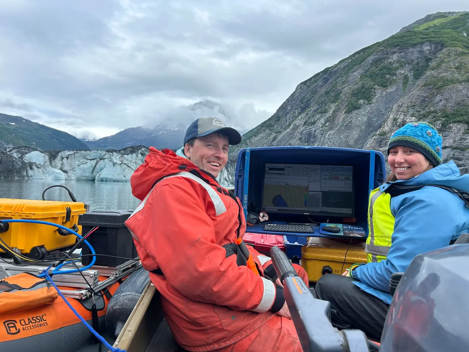 Hydrographic surveyors mapping the waters of Valdez, Alaska.