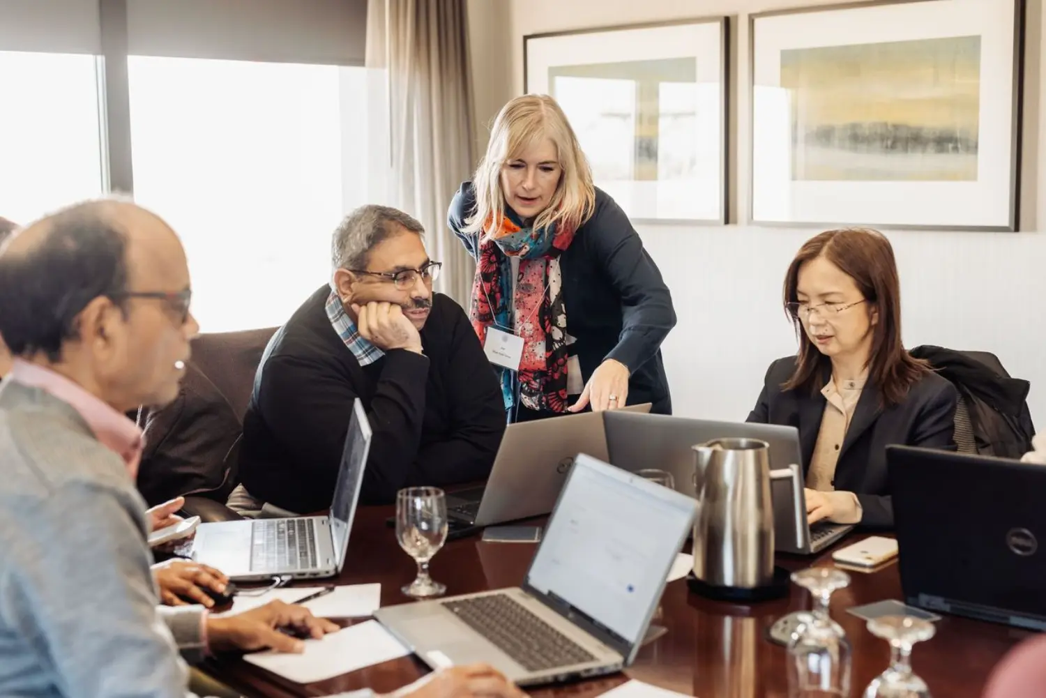 Our home office accounting team working together on exciting new updates at a strategy session.
