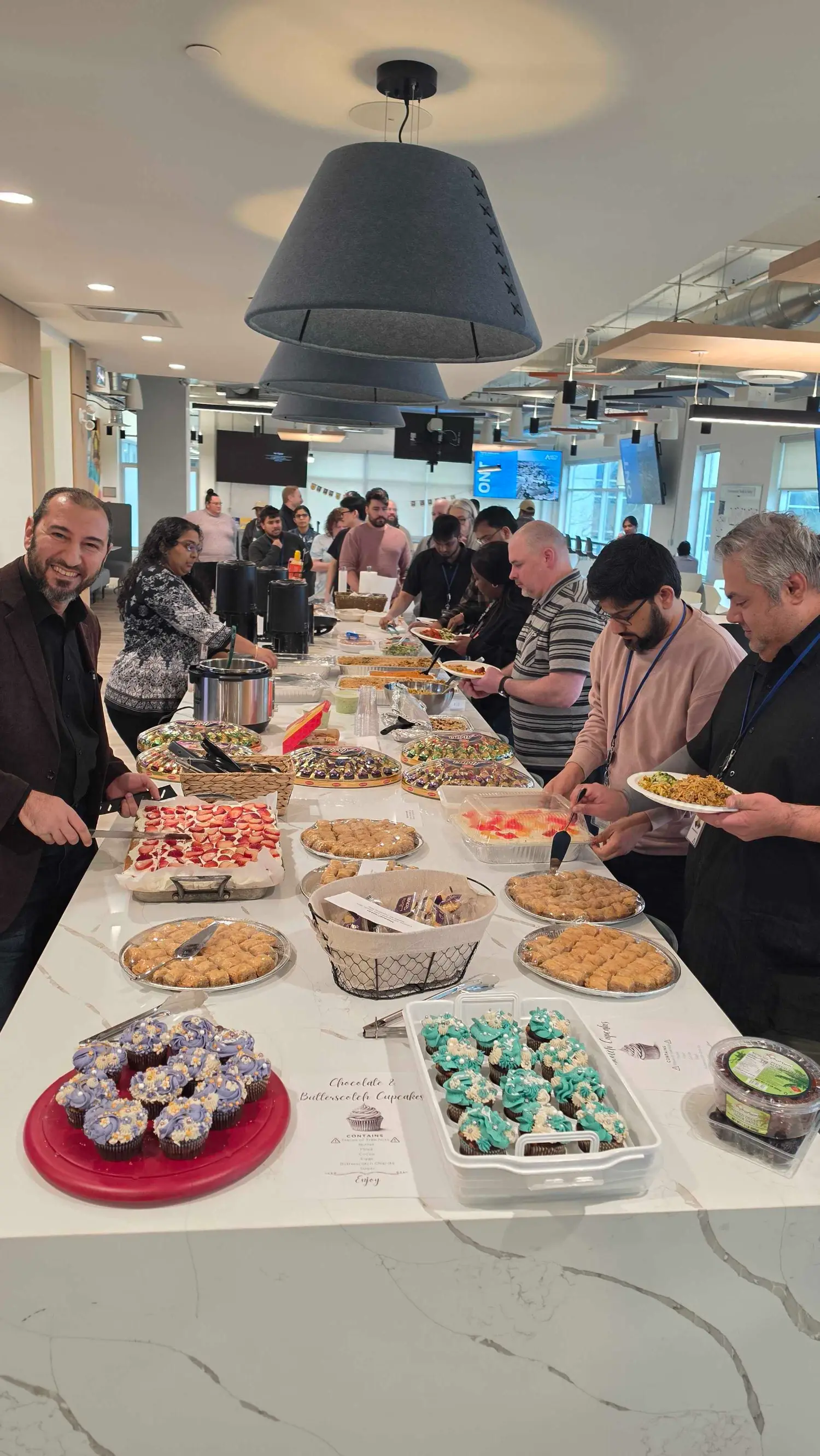 Wolves connecting in sharing potluck treats!