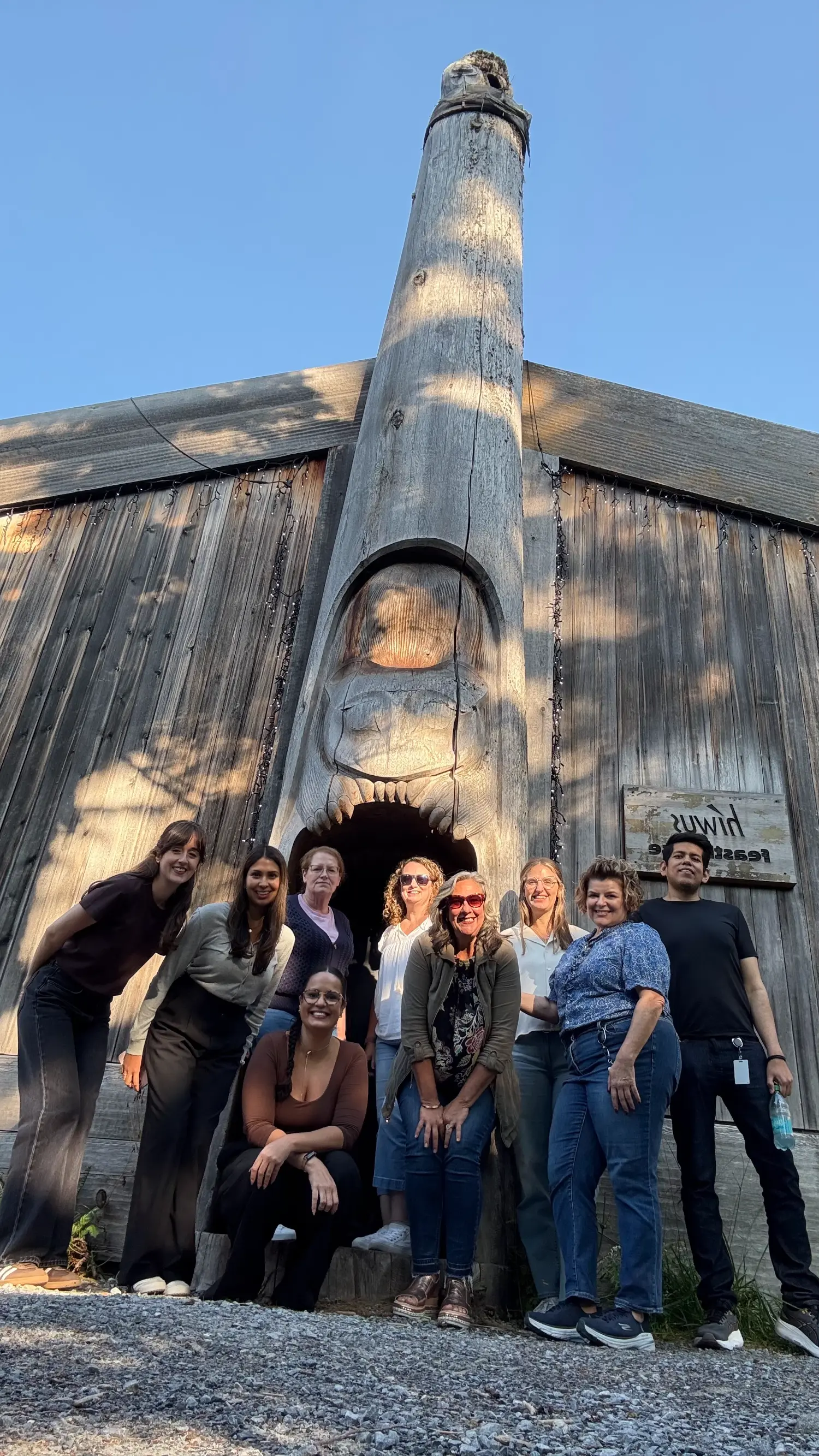 Our Canadian Insiders taking part in a First Nations cultural tour and experience on Grouse Mountain