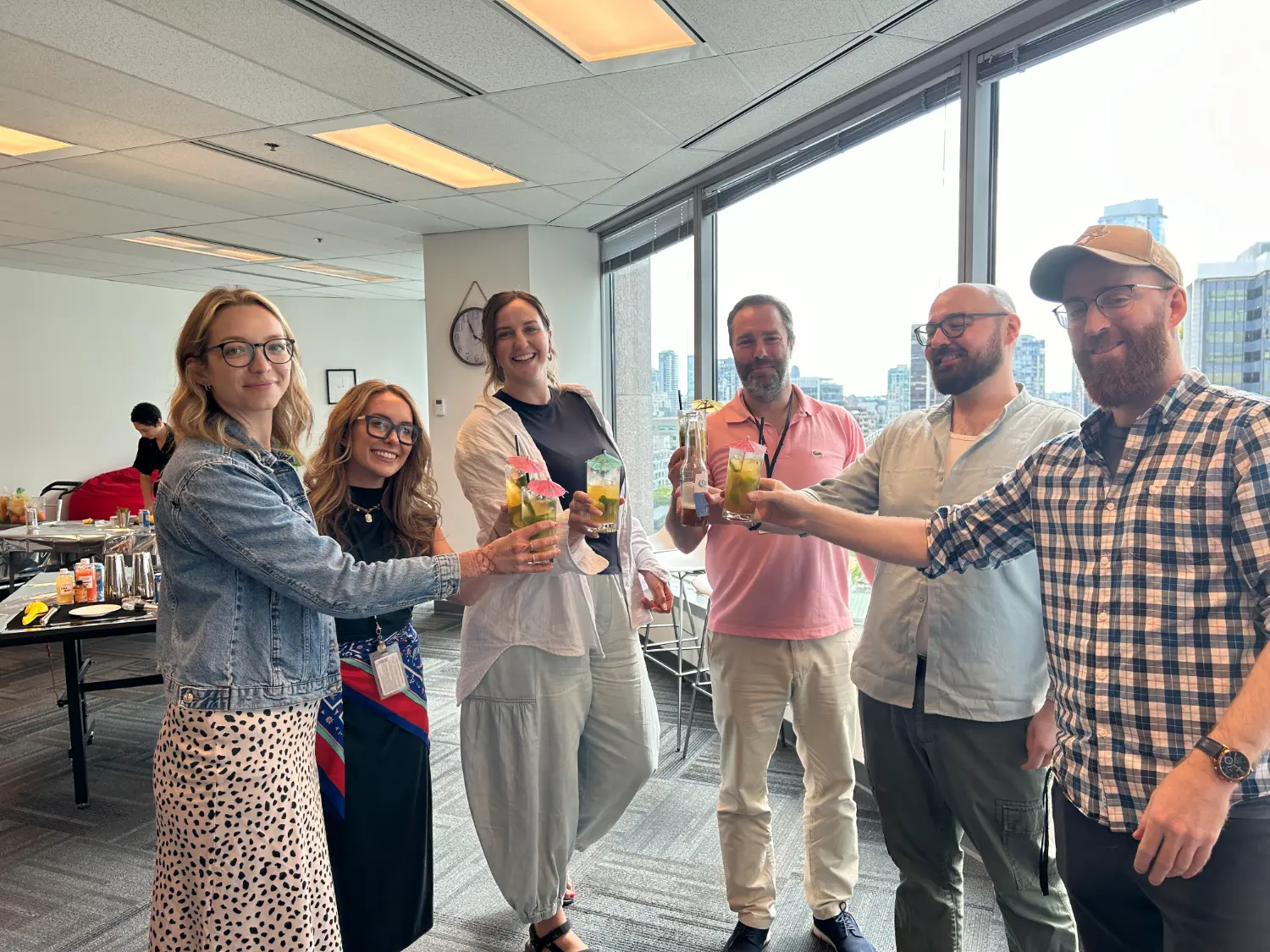 Our Sales team hosting an in-office cocktail making class, bringing colleagues together to learn, connect, and have fun.