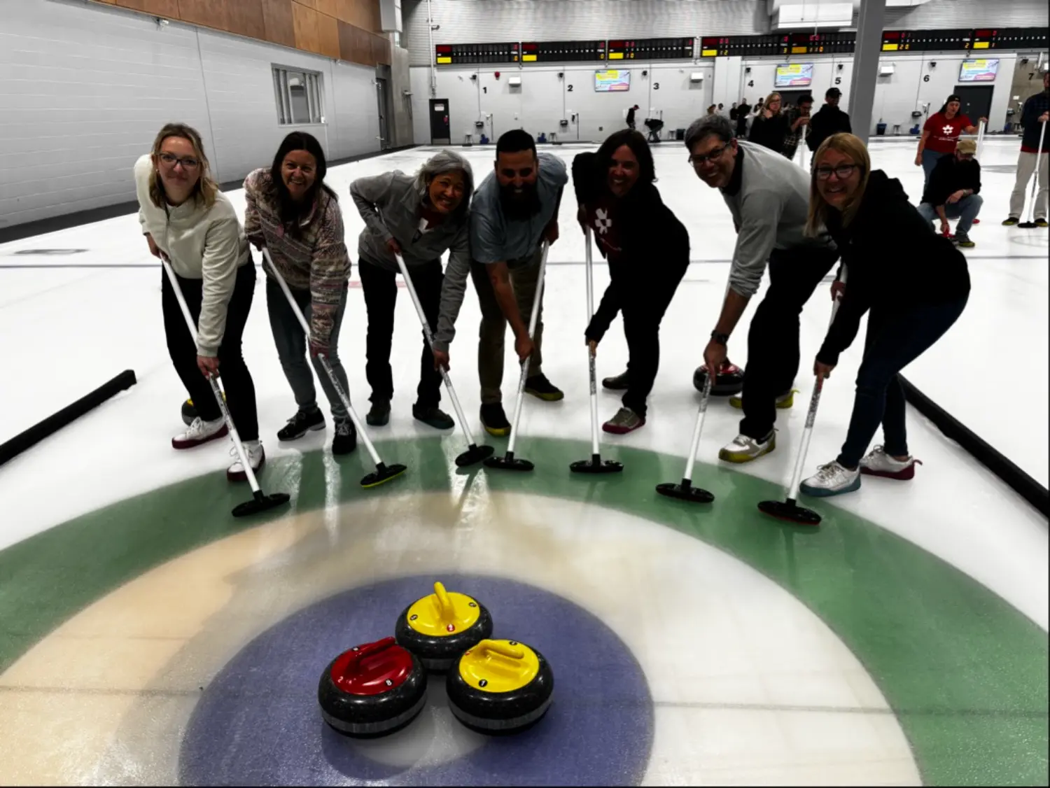 Our Canadian Insiders taking to the ice for a curling lesson during our Spring Event, hosted by our CEO.