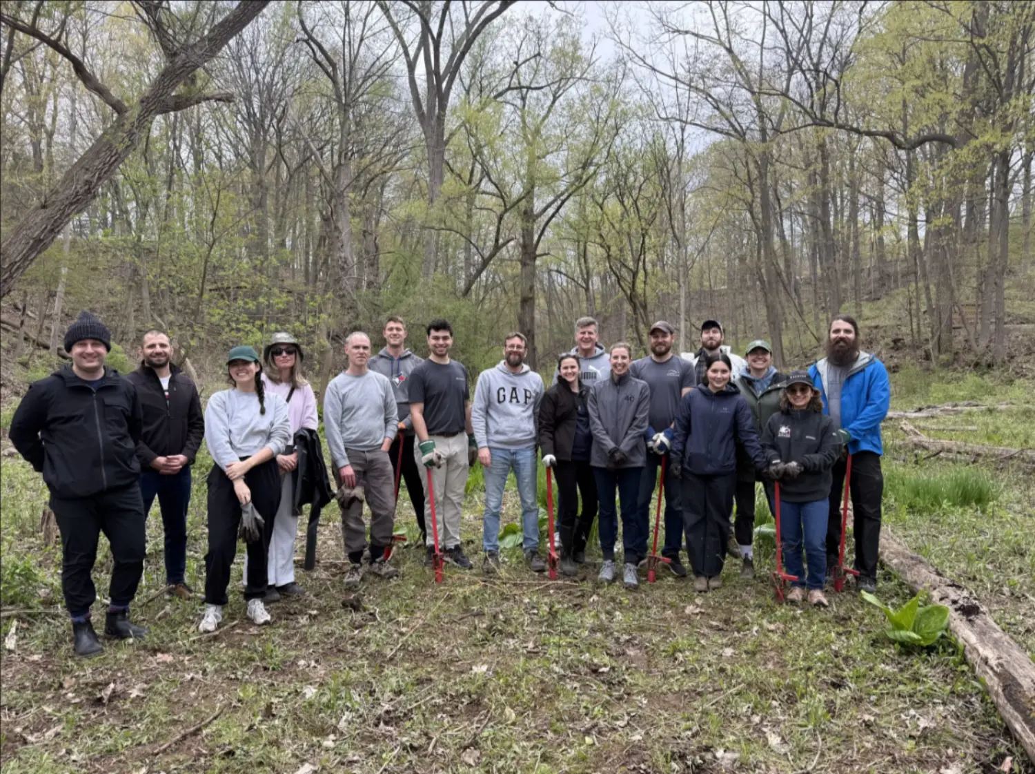 Giving back at Grantek. Annually, the group plants trees at our local conservation area.